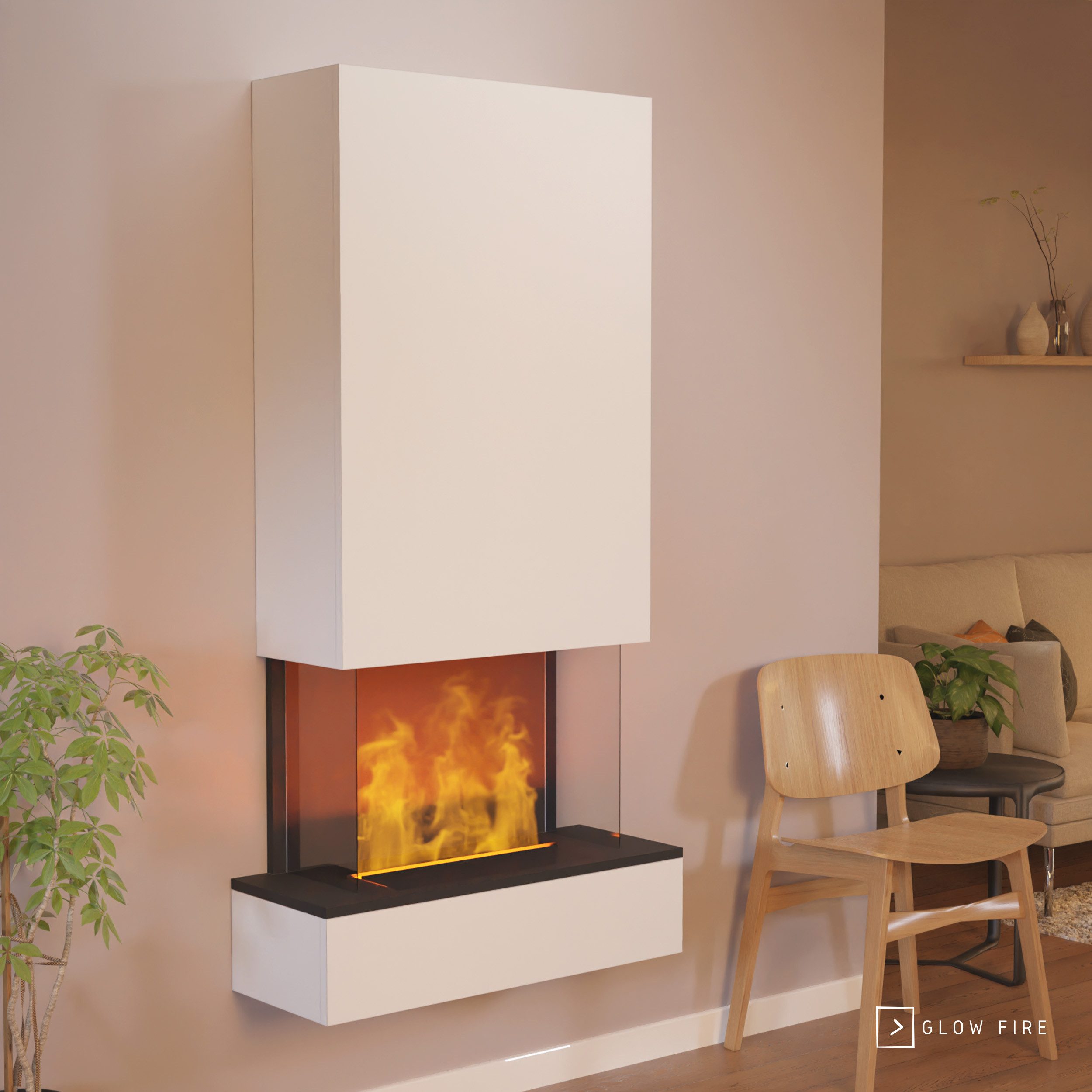 GLOW FIRE Elektrokamin Hölderlin hoch Wasserdampf günstig online kaufen