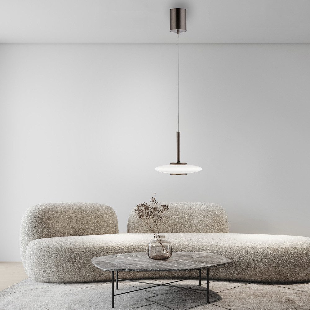 Paul Neuhaus LED Pendelleuchte LED Pendellampe PURE Vitrum Lift, Dimmfunktion, höhenverstellbar, 1xLED-Board/4,90W/2700K, warmweiß, manuell höhenverstellbar per Comfortlift, Glas