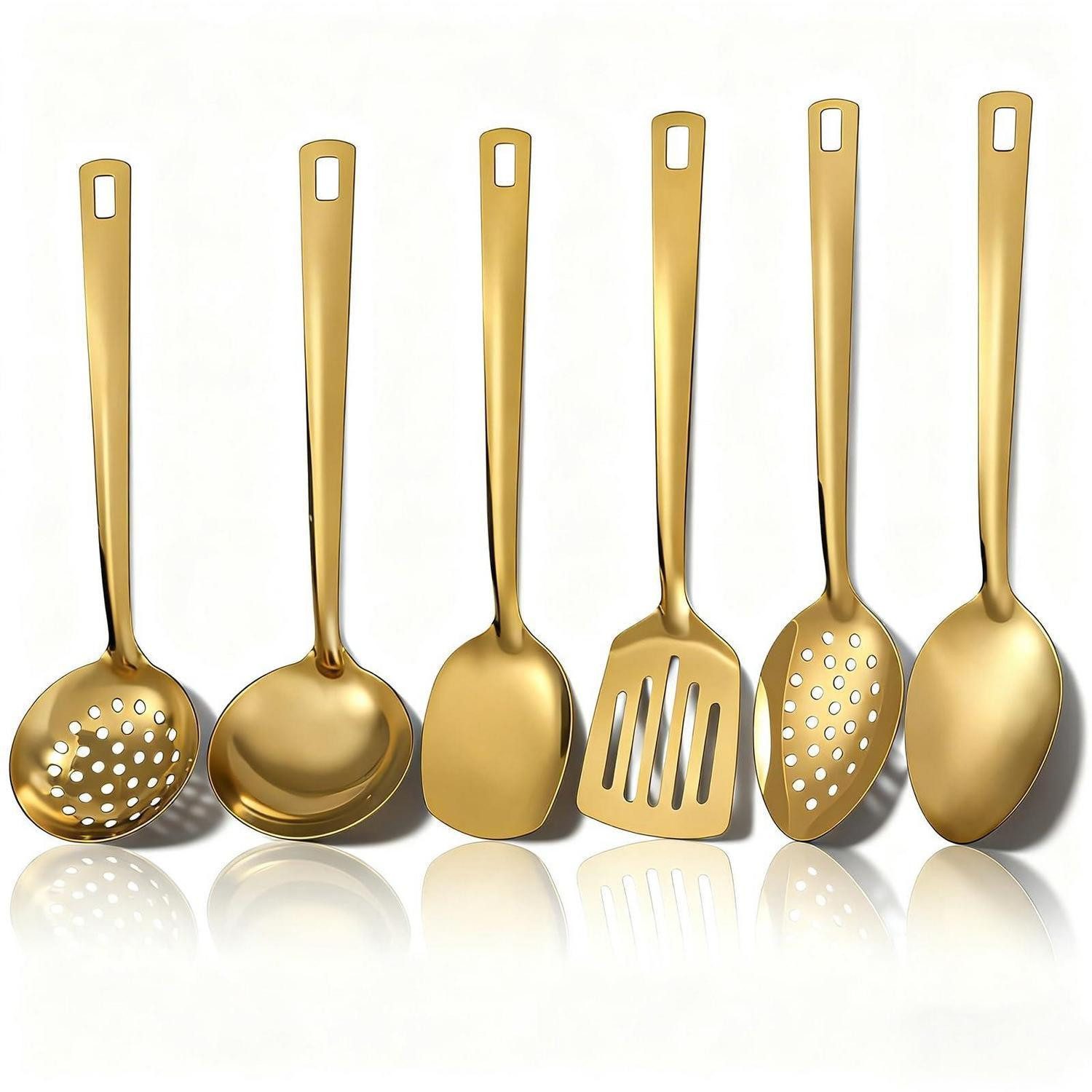 LuxusKollektion Küchenwender Küchenutensilien Set Gold 6-teilig