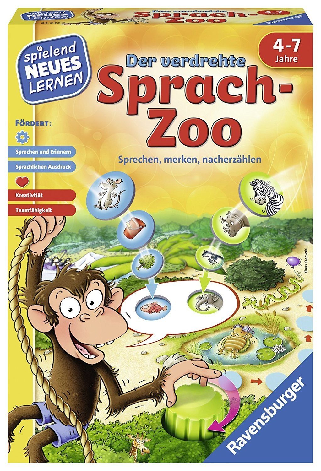 Ravensburger Lernspielzeug Der verdrehte Sprach-Zoo - Kinderspiel ab 4 Jahr günstig online kaufen