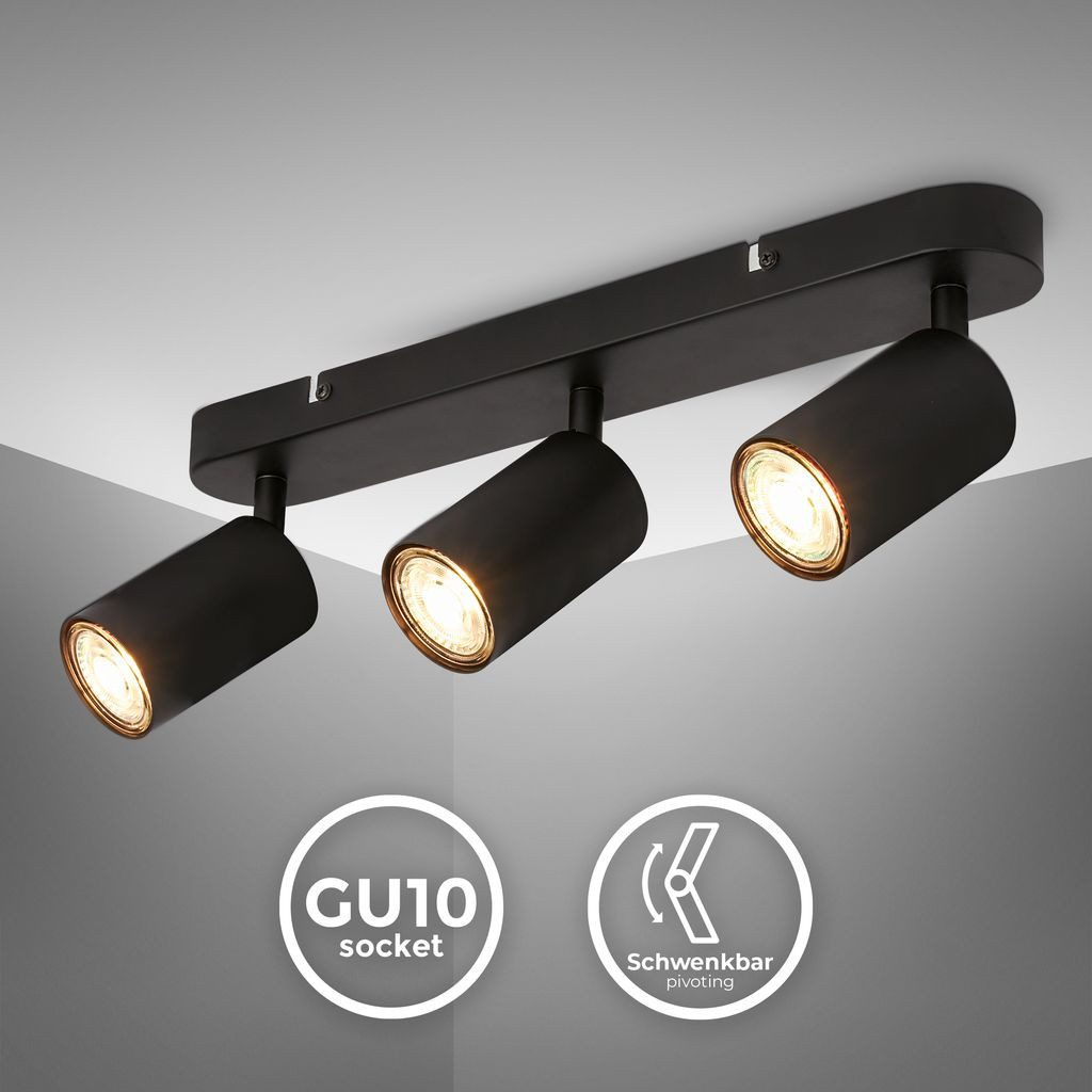 B.K.Licht LED Deckenspot LED Deckenlampe 39cm 3-flammig Spots schwenkbar - BKL1579, ohne Leuchtmittel, 2700K - Extra-Warmweiß, Schwenkbar, GU10 Fassung