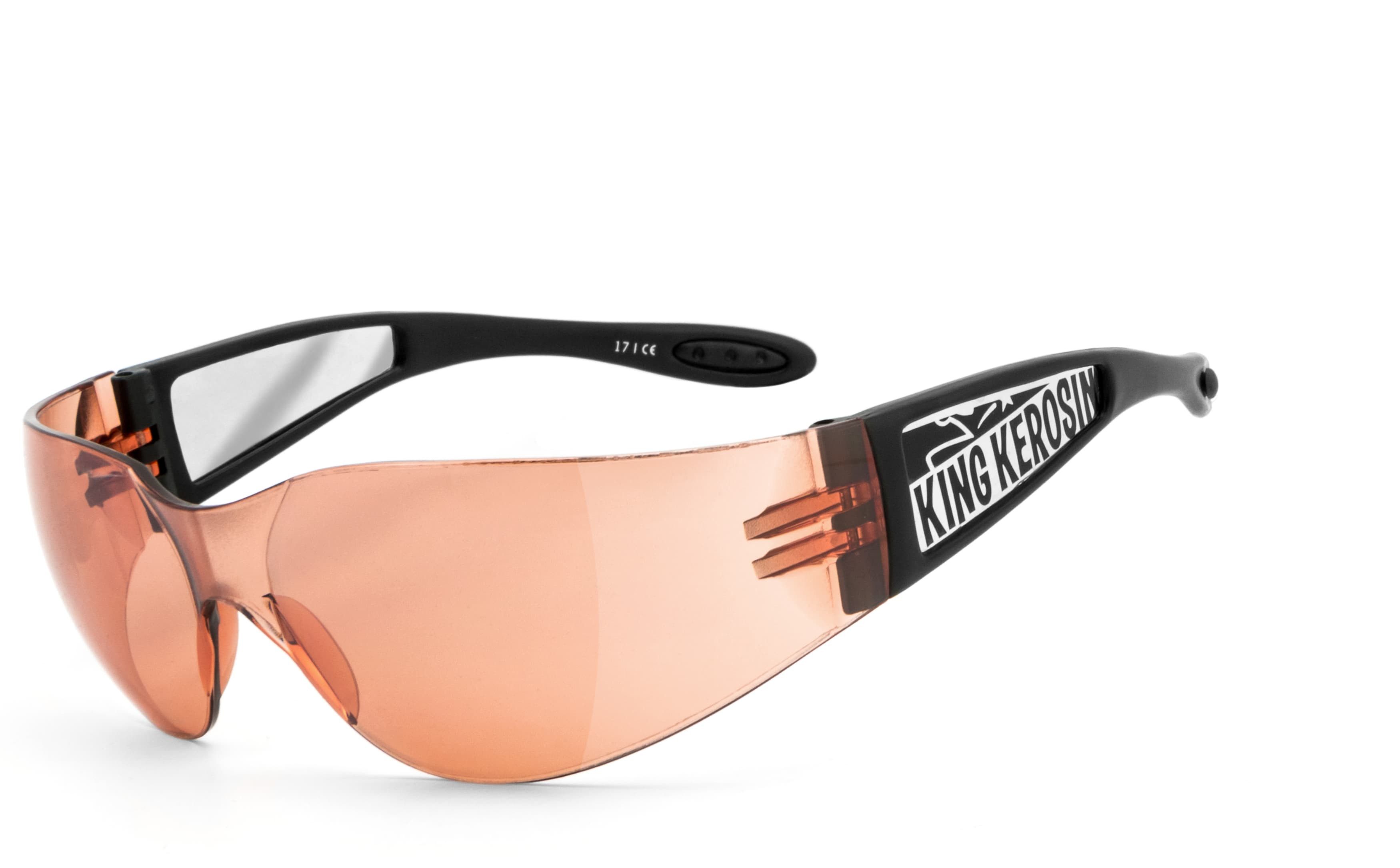 KingKerosin Motorradbrille KK205-1, Steinschlagbeständig durch Kunststoff-Sicherheitsglas