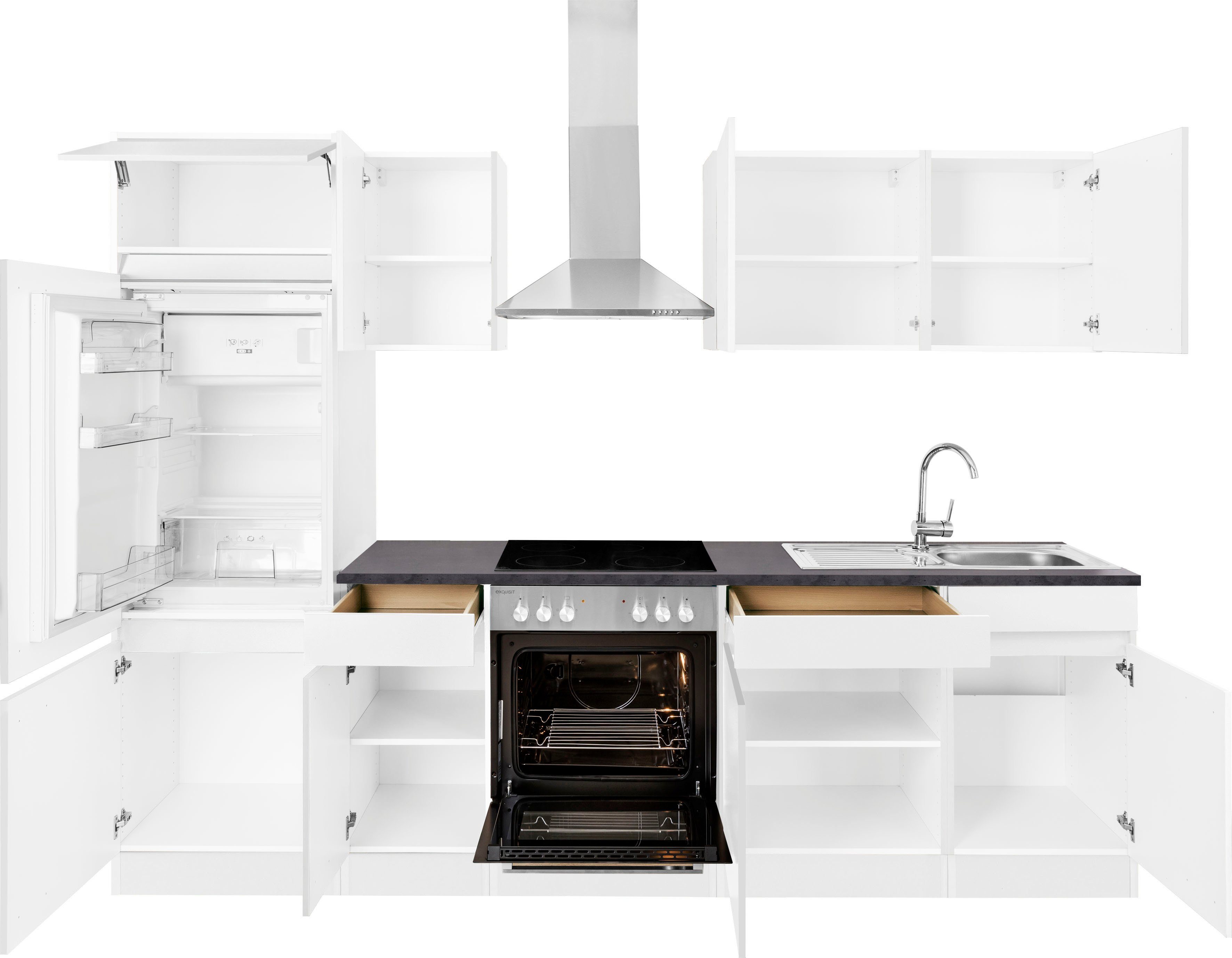 OPTIFIT Küchenzeile Roth, Breite 270 cm, wahlweise mit E-Geräten, mit Push-to-Open-Funktion