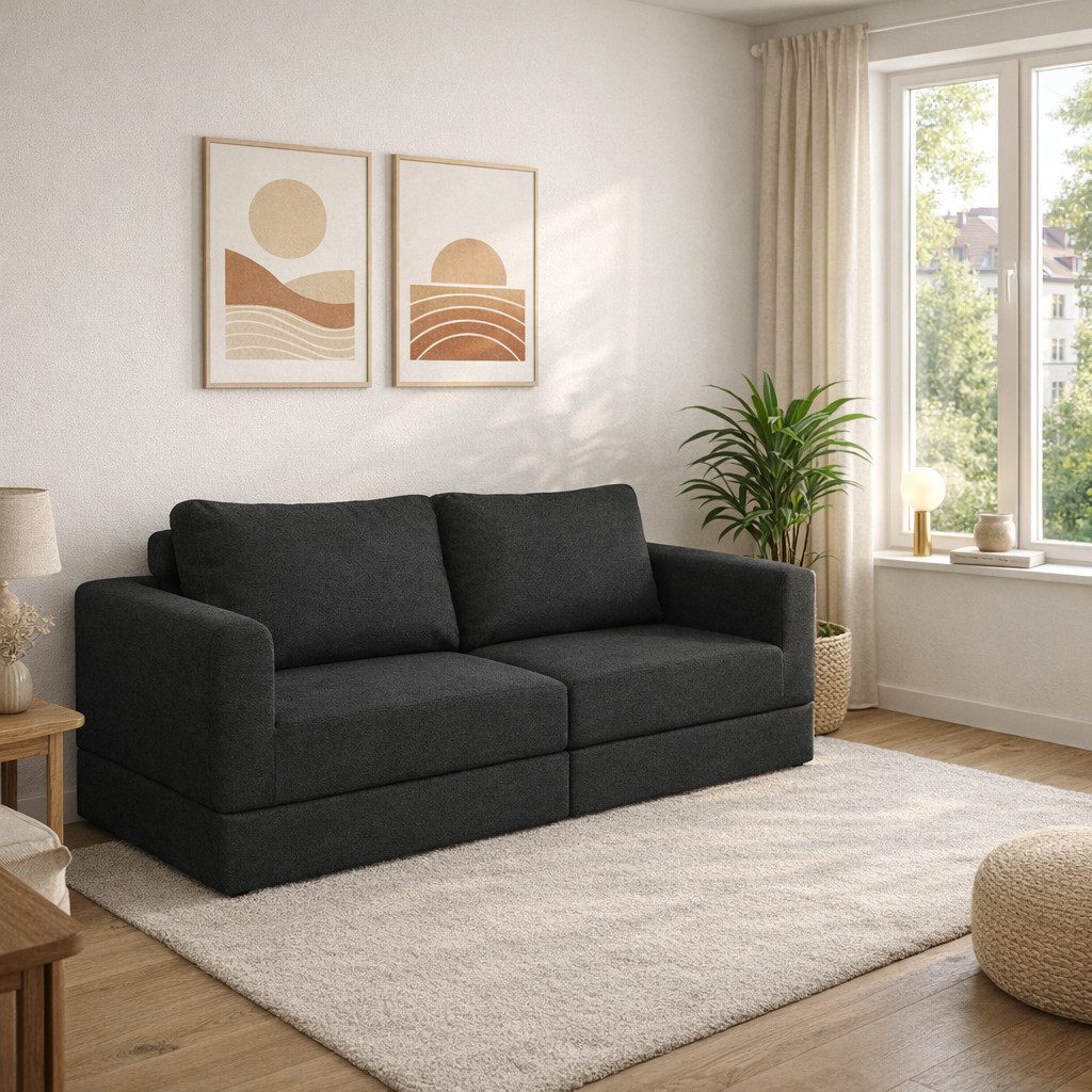 GLP Schlafsofa Bodensofa 160 cm, Set, 3-in-1 Schlafsofa, klappbar, platzsparend für kleine Räume