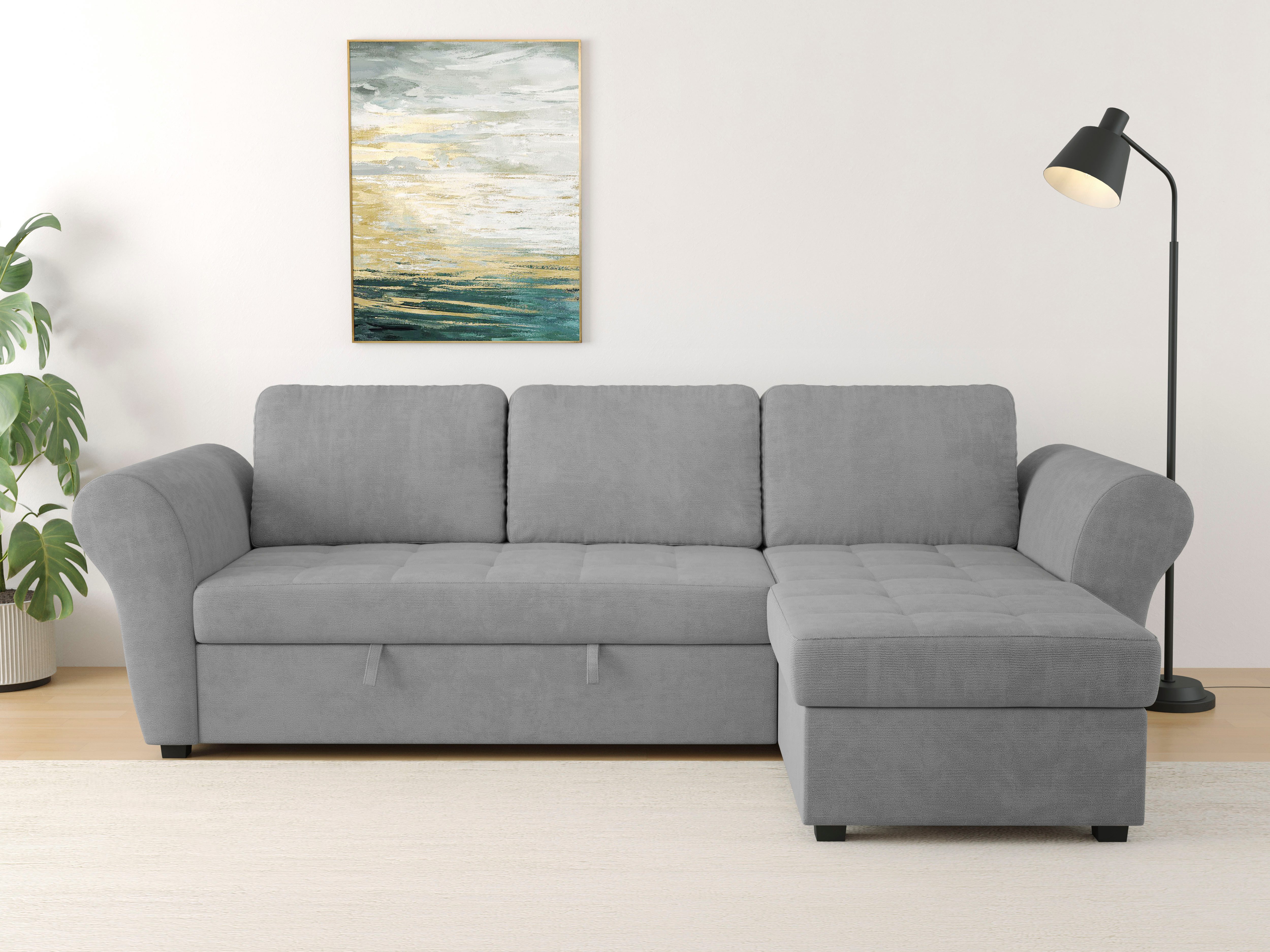 OTTO home Ecksofa Lasse L-Form, B: 259 cm, mit Schlaffunktion & Bettkasten