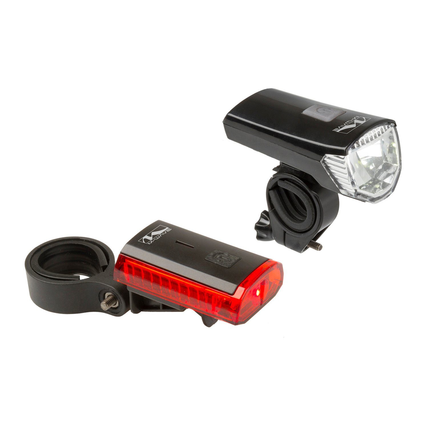 M-Wave Fahrrad-Frontlicht Atlas K 11, Akkulampen Set LED Fahrradlampe  Fahrradlicht StVZO Fahrrad Lampe USB