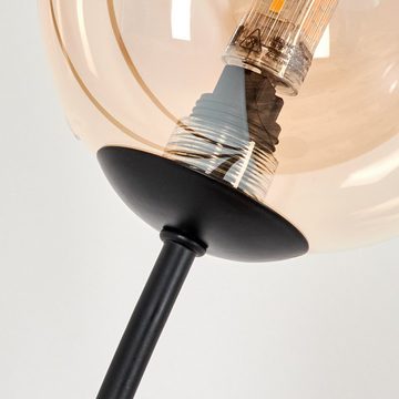 hofstein Stehlampe Stehlampe aus Metall/Glas in Schwarz/Bernstein/Klar, ohne Leuchtmittel, Leuchte mit Glasschirmen (12cm), dimmbar, 5xG9, ohne Leuchtmittel