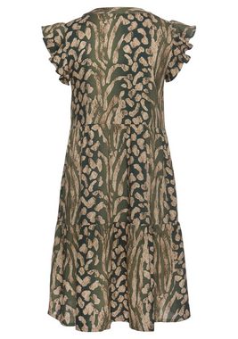 LASCANA Sommerkleid mit Animalprint und süßen Flügelärmeln, Sommerkleid, Strandkleid