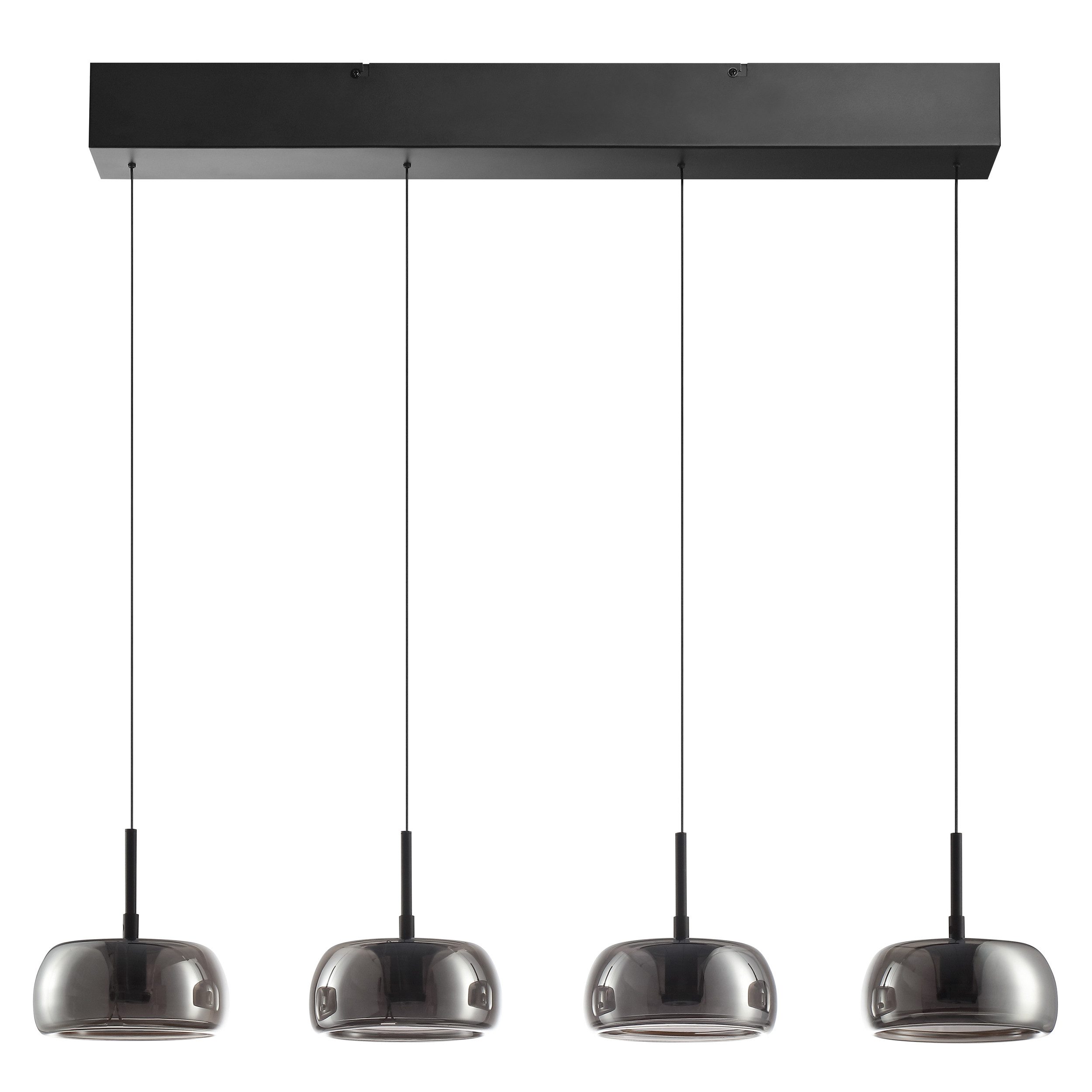 lumiCouture LED Pendelleuchte Phantom, Memoryfunktion, mehrere Helligkeitsstufen, LED fest integriert, Warmweiß, H. 150 cm, 2700 K, schwebende Optik, Rauchglas, schwarz