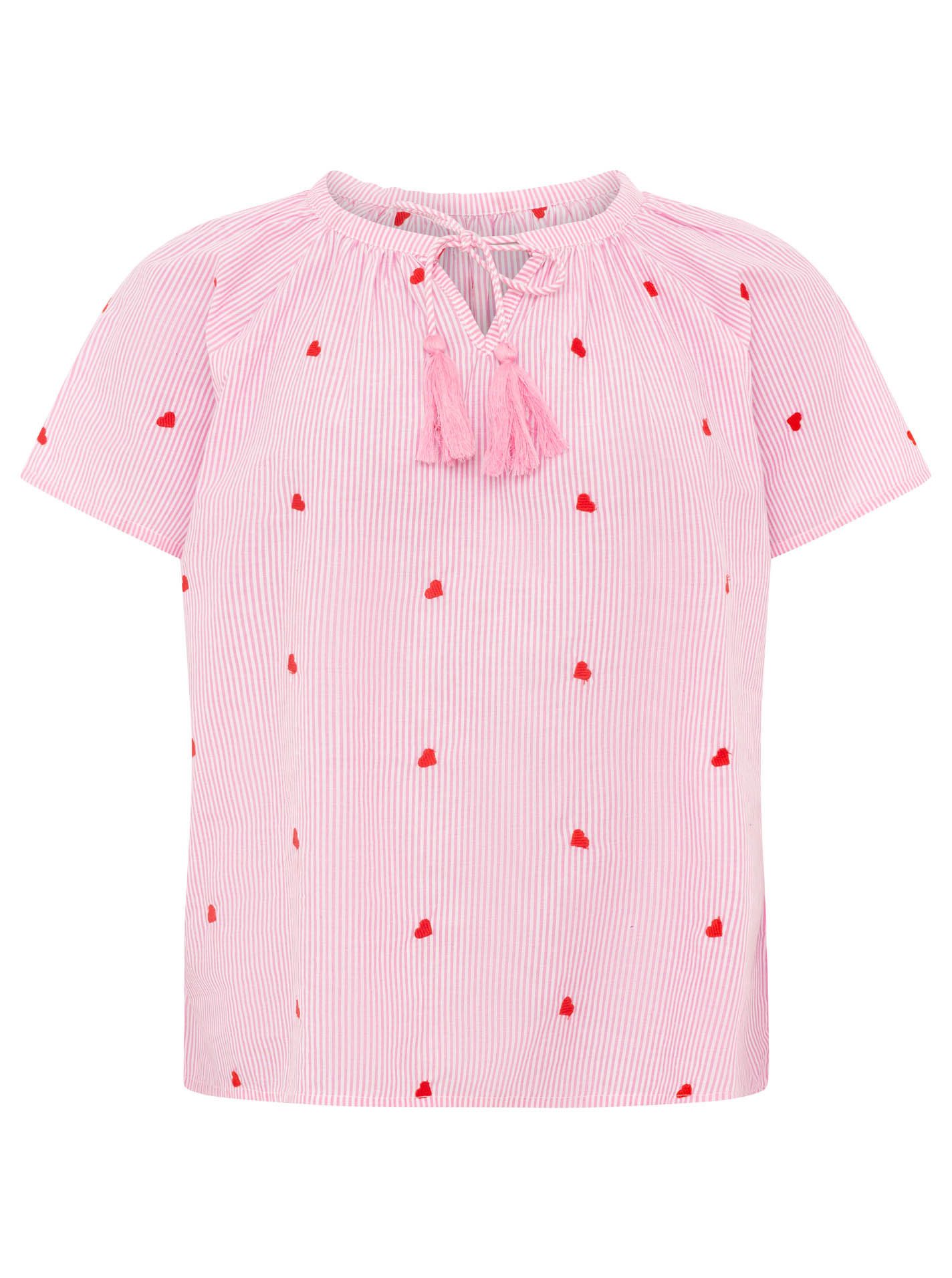 Kurzarmbluse "Stripe & Stitch"