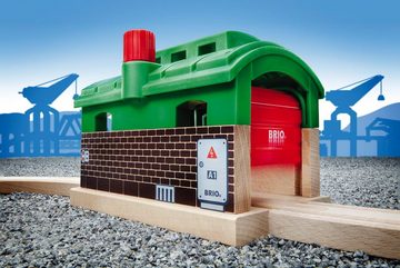 BRIO® Spielzeugeisenbahn-Gebäude Brio World Eisenbahn Gebäude Lokschuppen mit Rolltor 33574