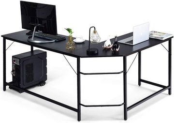 COSTWAY Eckschreibtisch »Computertisch mit CPU-Ständer PC-Tisch«, L-Form, 168 x 125 x 74 cm