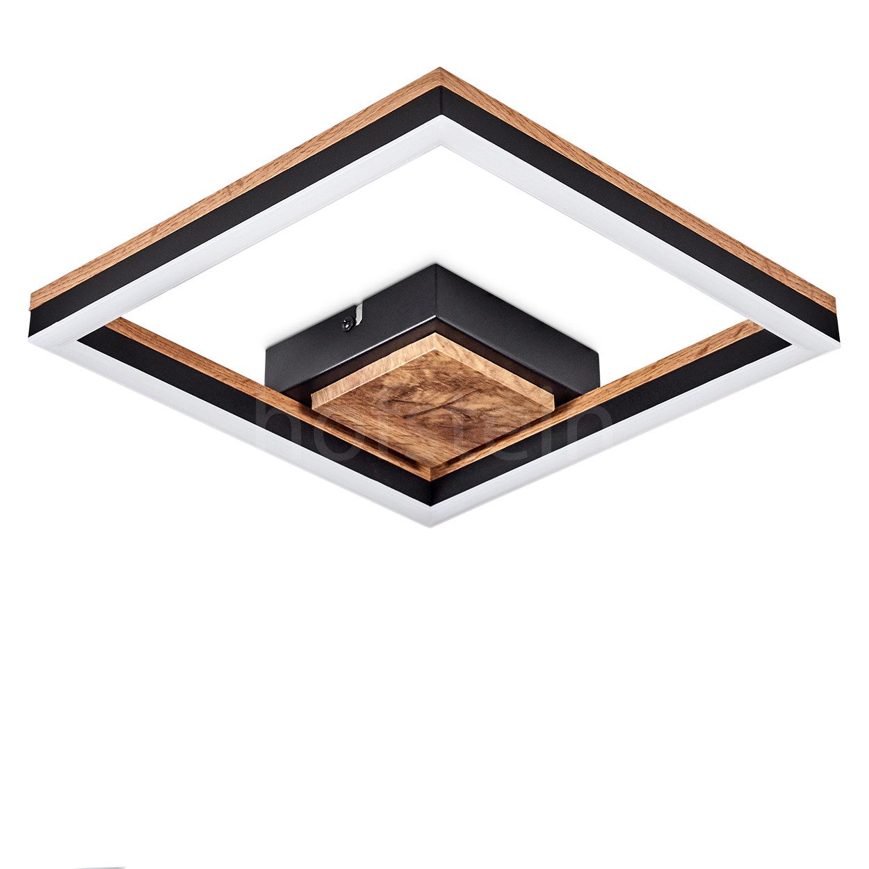 hofstein Deckenleuchte Deckenlampe aus Metall/MDF/Kunststoff in Schwarz/Hol günstig online kaufen