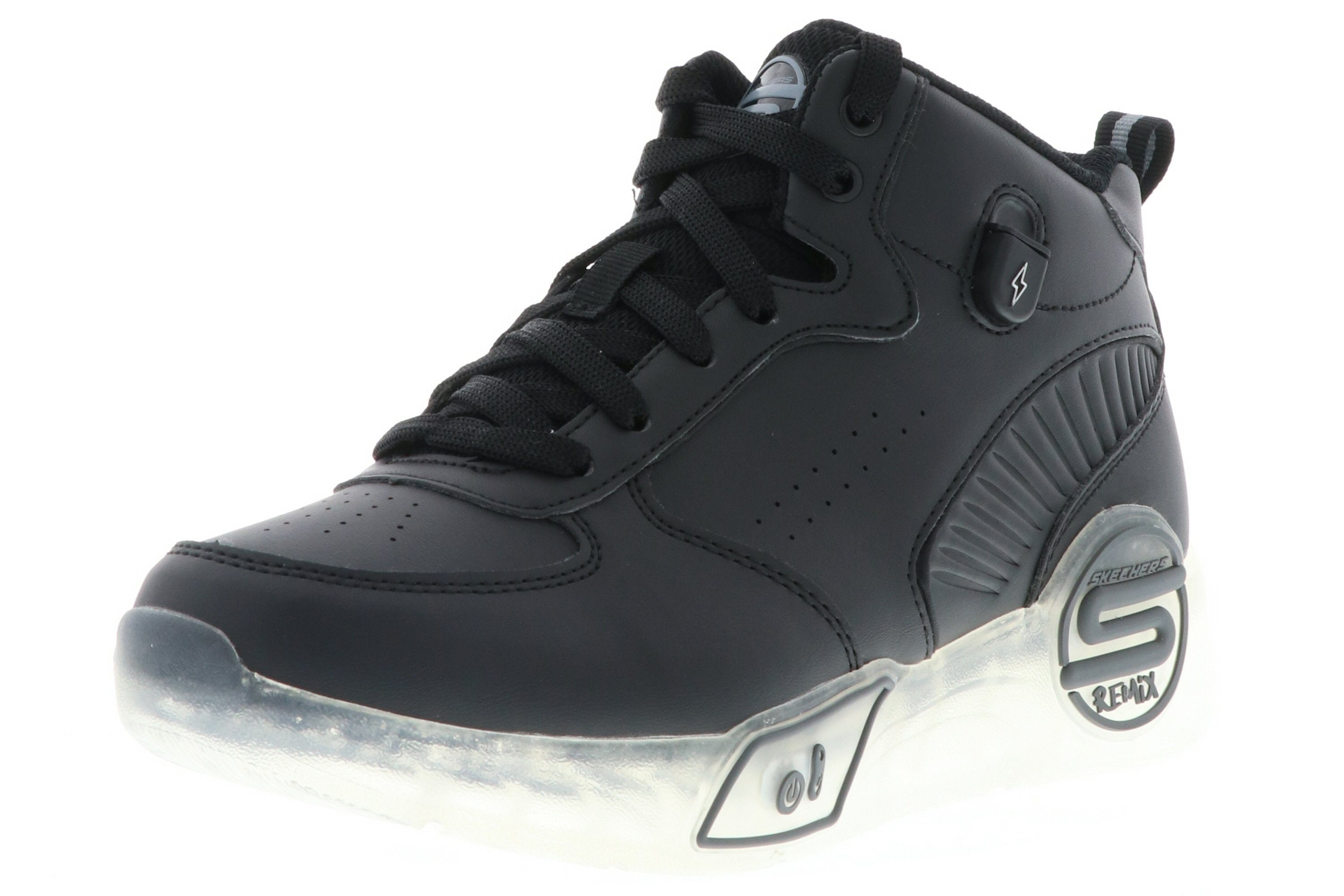 Skechers 400620L/BLK S Lights-S-Lights Remix werden durch kann Batterie Black wieder aufgeladen USB-Anschluss Sneaker