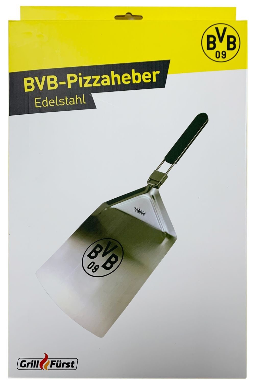 Grillfürst Pizzaschieber Grillfürst Borussia Dortmund Edition - Pizzaheber Pizzaschieber Edelstahl klappbar 