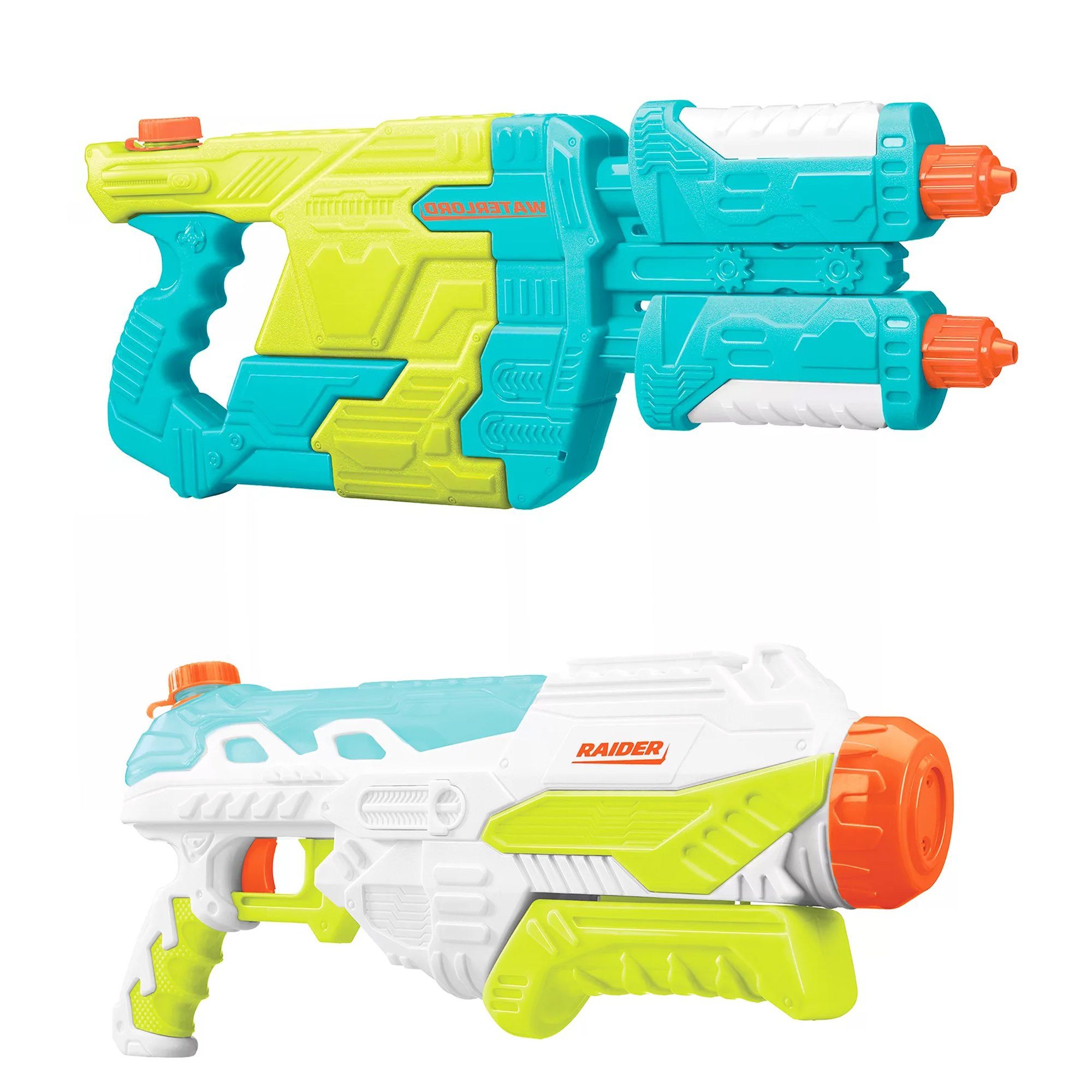 Buzz Bee Toys Wasserpistole Kraftvolles Wasserblaster-Duo mit verstellbarer Dü, Das BuzzBee Water Warriors Doppelpack liefert mit dem Raider und dem W