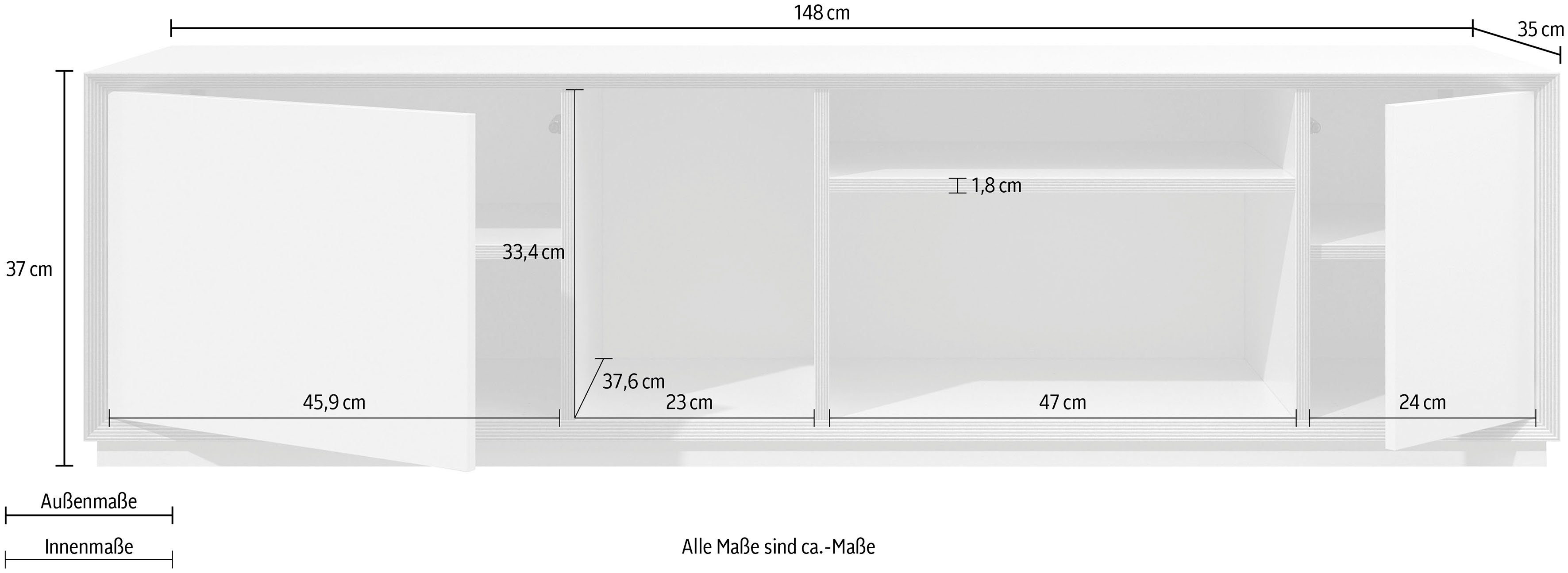 WIDE, passend Lowboard Serie »VERTIKO« birke | SMALL anthrazit LIVING Müller birke anthrazit VERTIKO zur