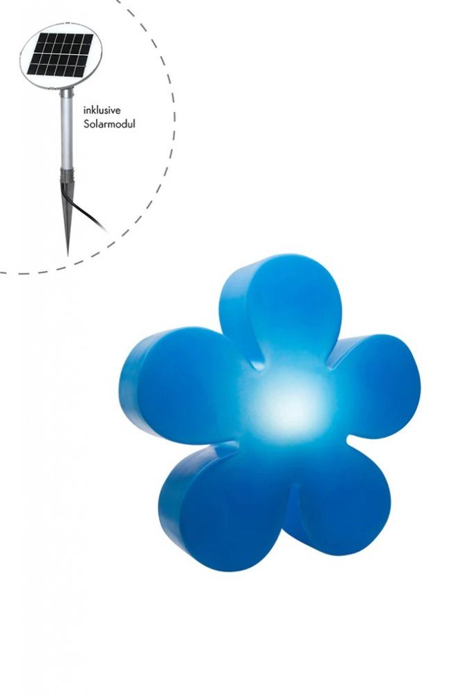 8 seasons design Dekolicht 8 seasons - Motivleuchte Shining Flower Durchmesser 60 cm blau Solar