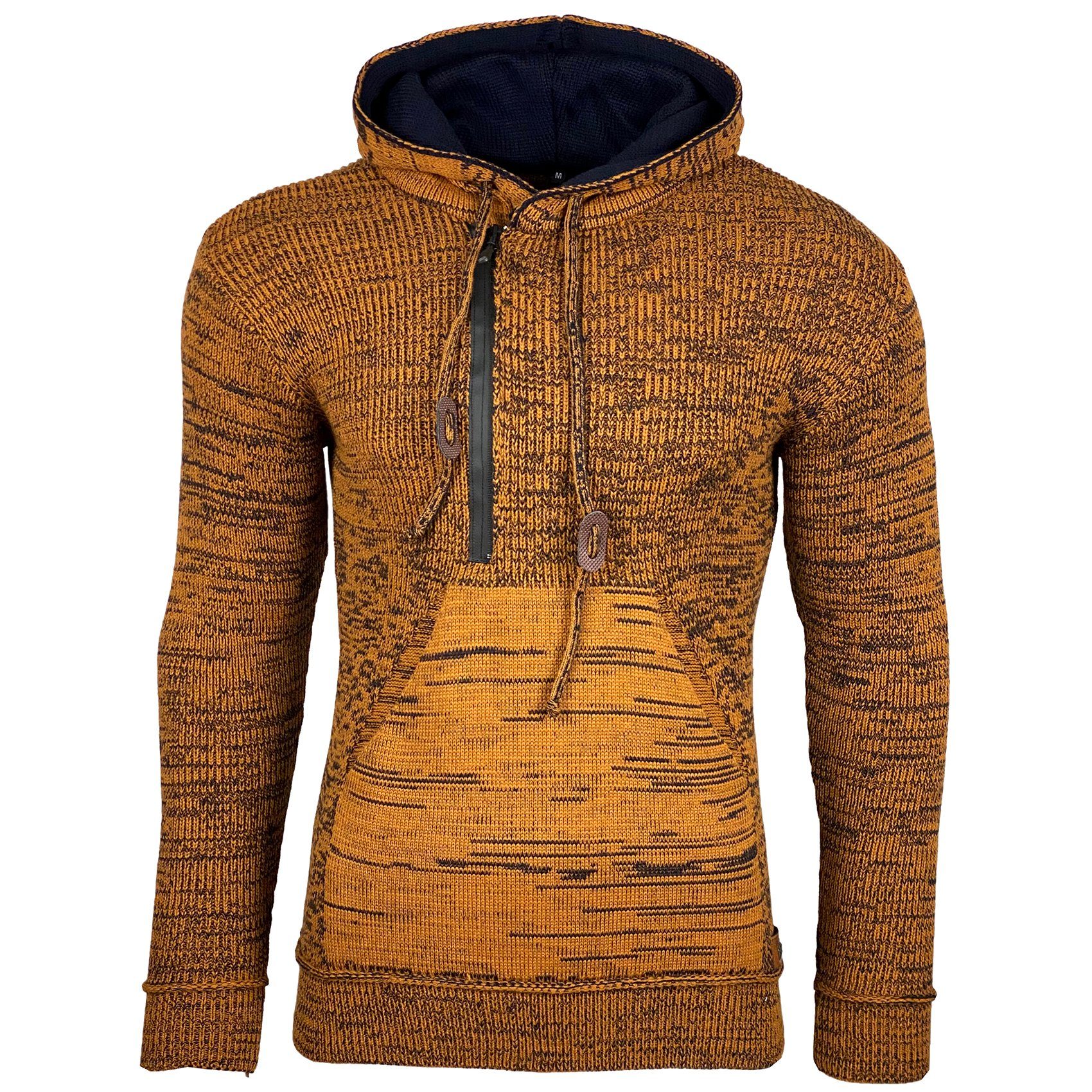 Baxboy Strickpullover Herren Winter Kapuzenpullover Kapuzenjacke mit Reißverschluss 277