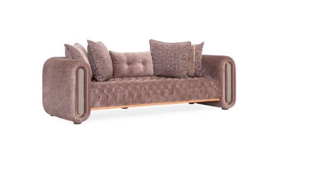Braune Sofagarnitur Sofa Couchen Couch JVmoebel Polster Textil Luxus Chesterfield-Sofa