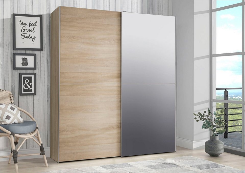 Spiegel White FORTE Schwebetürenschrank mit Kiss