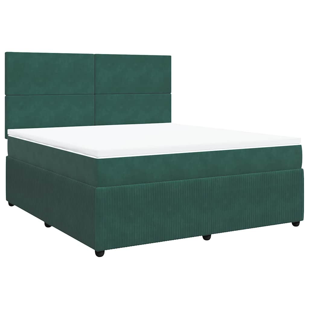 Bett Boxspringbett mit Matratze Dunkelgrün 180x200 cm Samt