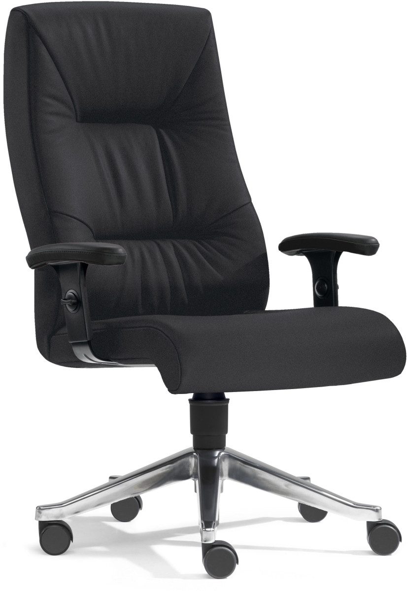 SITWELL STEIFENSAND AG Drehstuhl Bandscheiben-Bürosessel Turbo-XXL bis 200 kg schwarz mit Armlehnen.