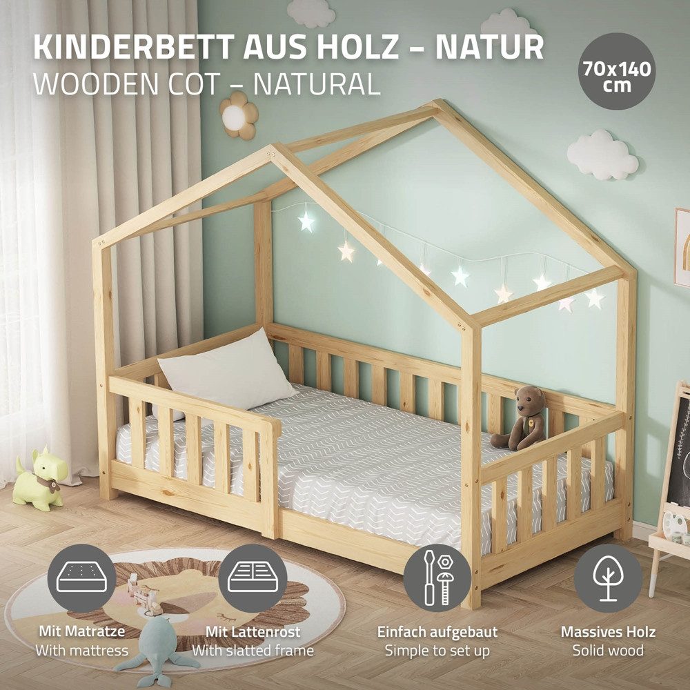 ML-DESIGN Spielbett Hausbett Kinderbett inkl. Lattenrost günstig online kaufen
