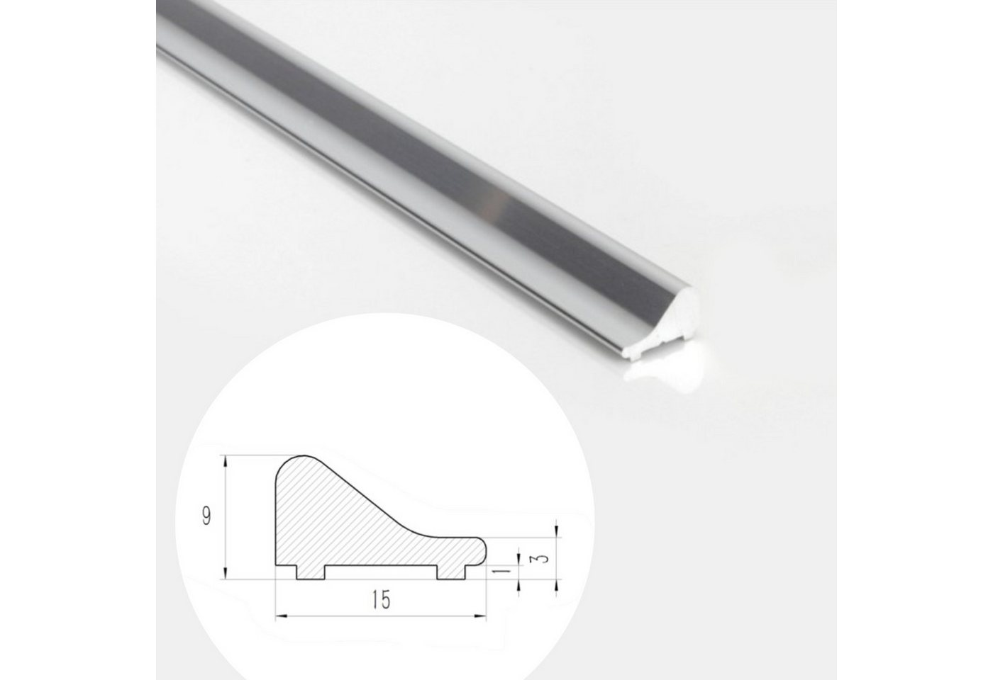 Thumbnail - WITEN&NOCK Duschdichtung Aluminium Schwallleiste Schwallprofil gerade Schwallschutzleiste, L: 120 cm, (1-St), Schwallsch...
