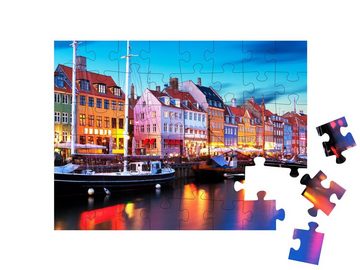 puzzleYOU Puzzle Pier von Nyhavn, Kopenhagen, Dänemark, 48 Puzzleteile, puzzleYOU-Kollektionen Kopenhagen