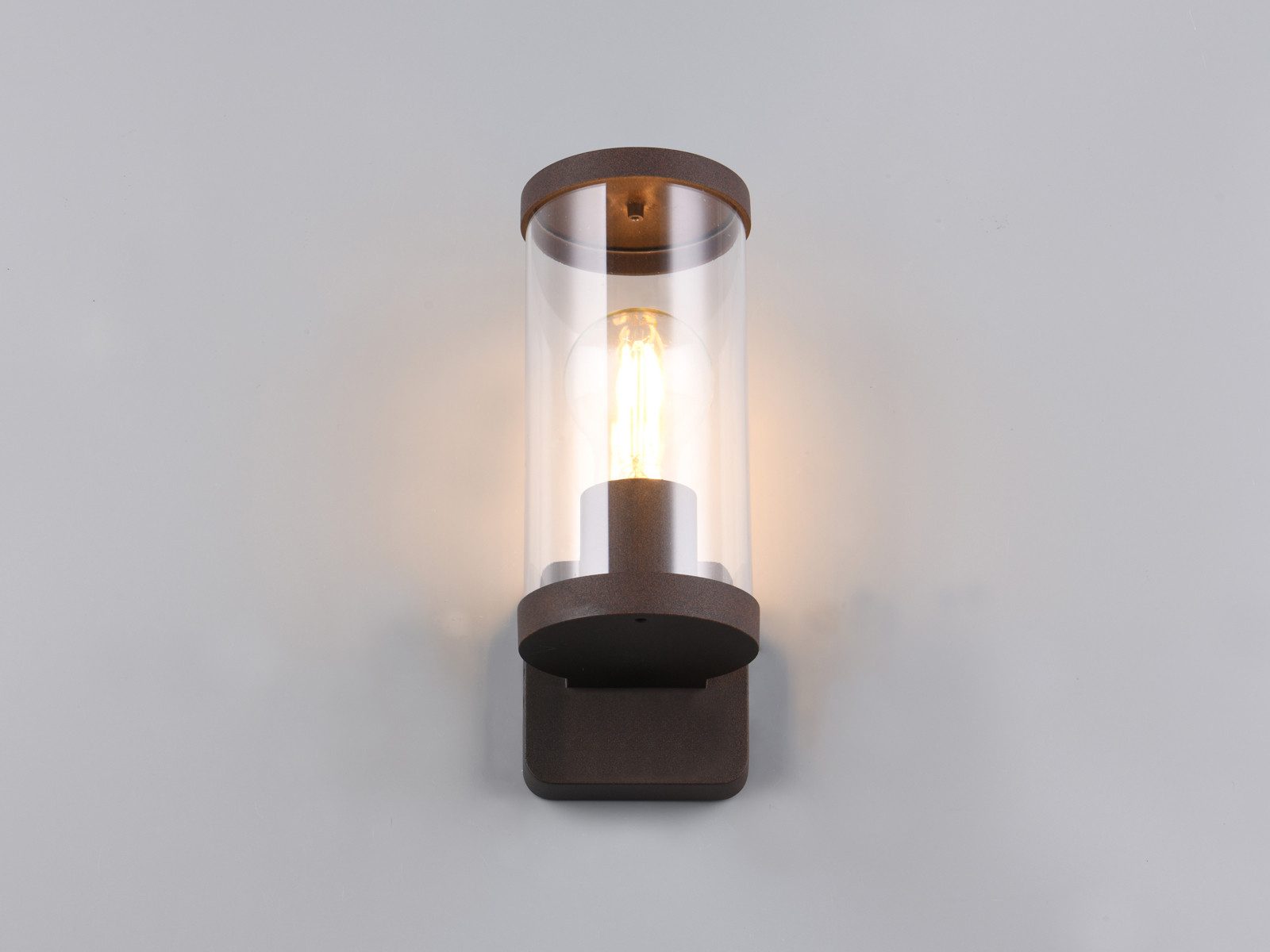 Reality Leuchten LED Außen-Wandleuchte, LED wechselbar, Warmweiß, Fassaden-beleuchtung Haus-wand, Terrassenleuchte Rost-optik, Höhe 23cm