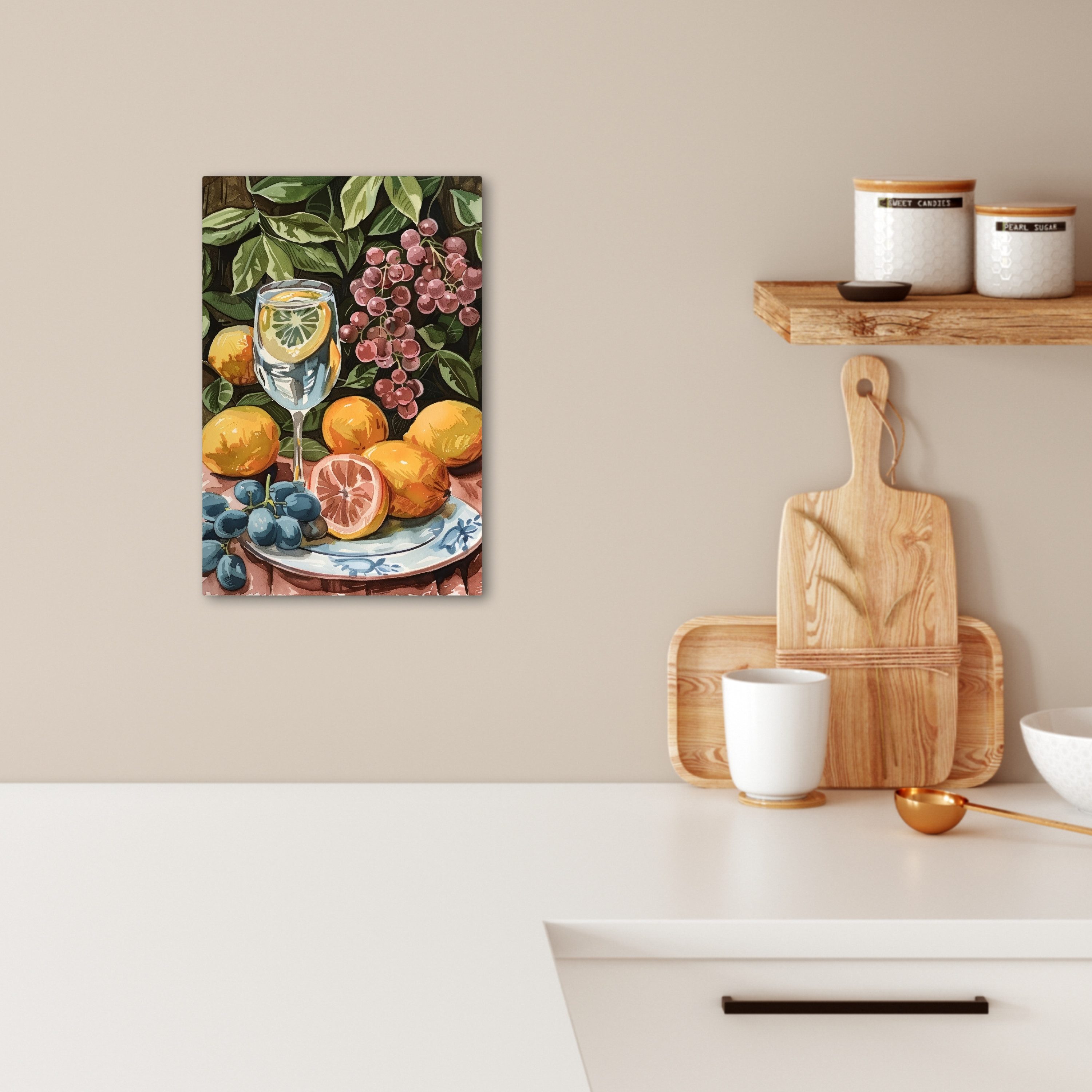 OneMillionCanvasses® Leinwandbild Stilleben - Zitrone - Obst - Sommer - Vin günstig online kaufen