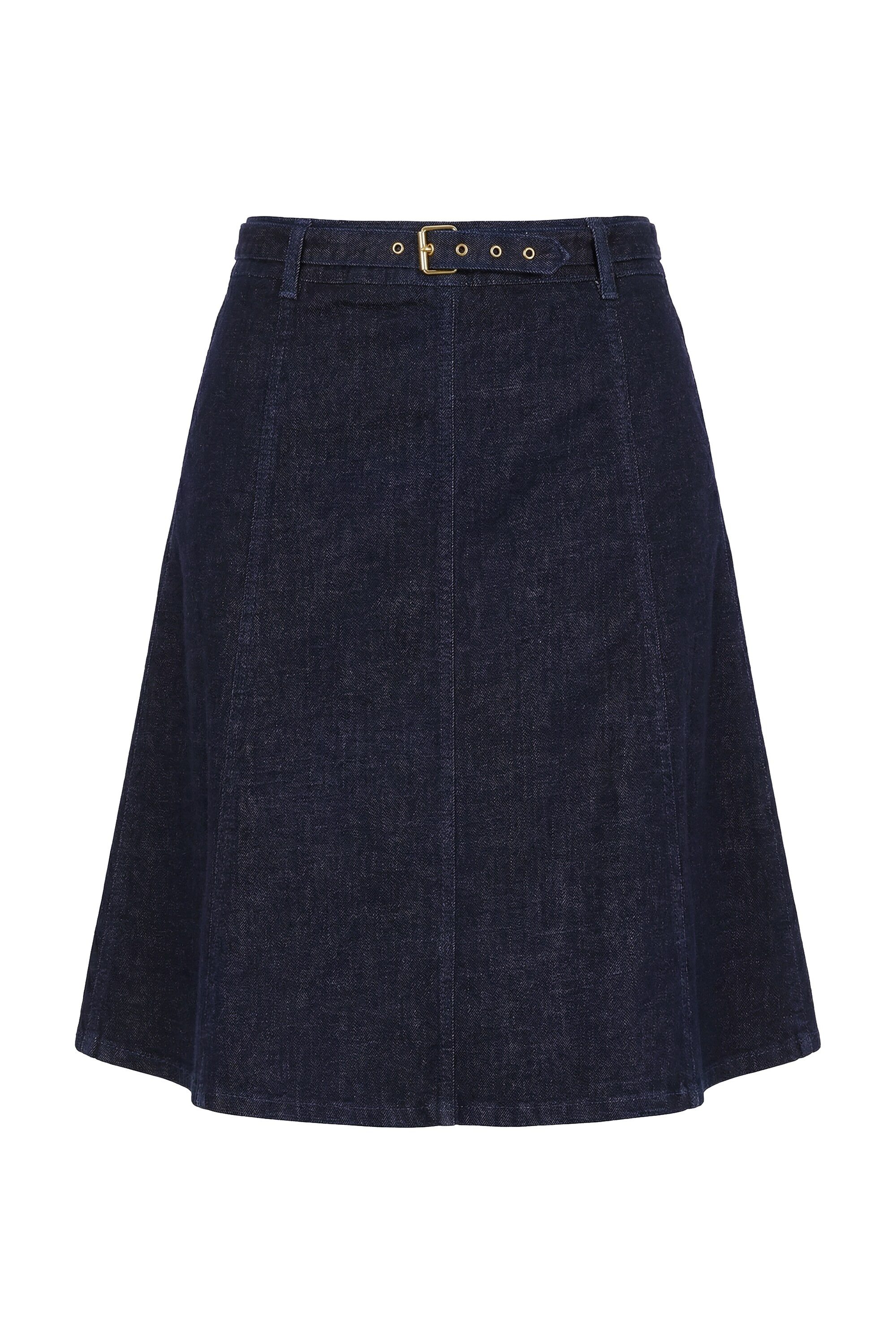MIAMODA Jeansrock Jeans-Midirock A-Linie Ziergürtel günstig online kaufen