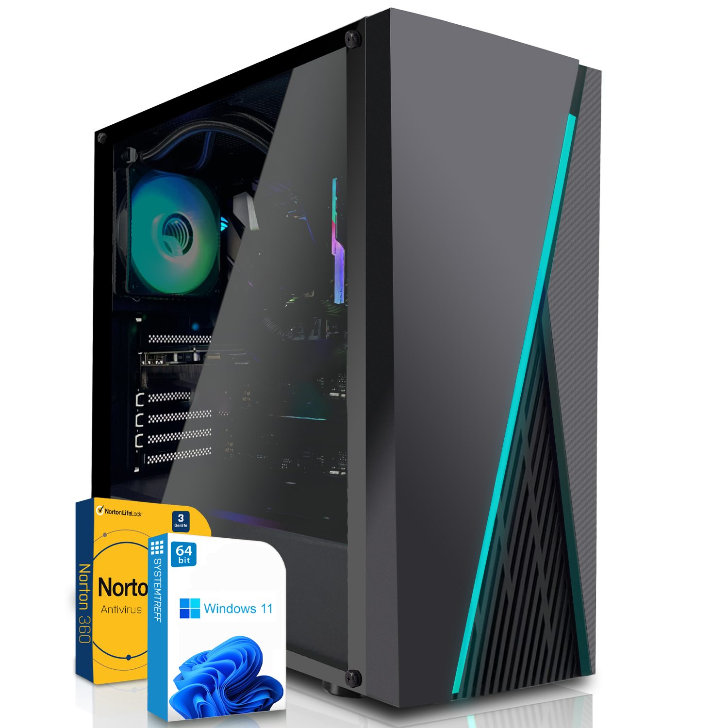 SYSTEMTREFF Gaming-PC (AMD Ryzen 5 GB 3600 Team Speicher RX WLAN), Luftkühlung, GB 7, Vega Kühlkörper 16 Vulcan Group MHz T-Force SSD, DDR4 5600G, mit GB RAM, - Windows Z 11, 512 16