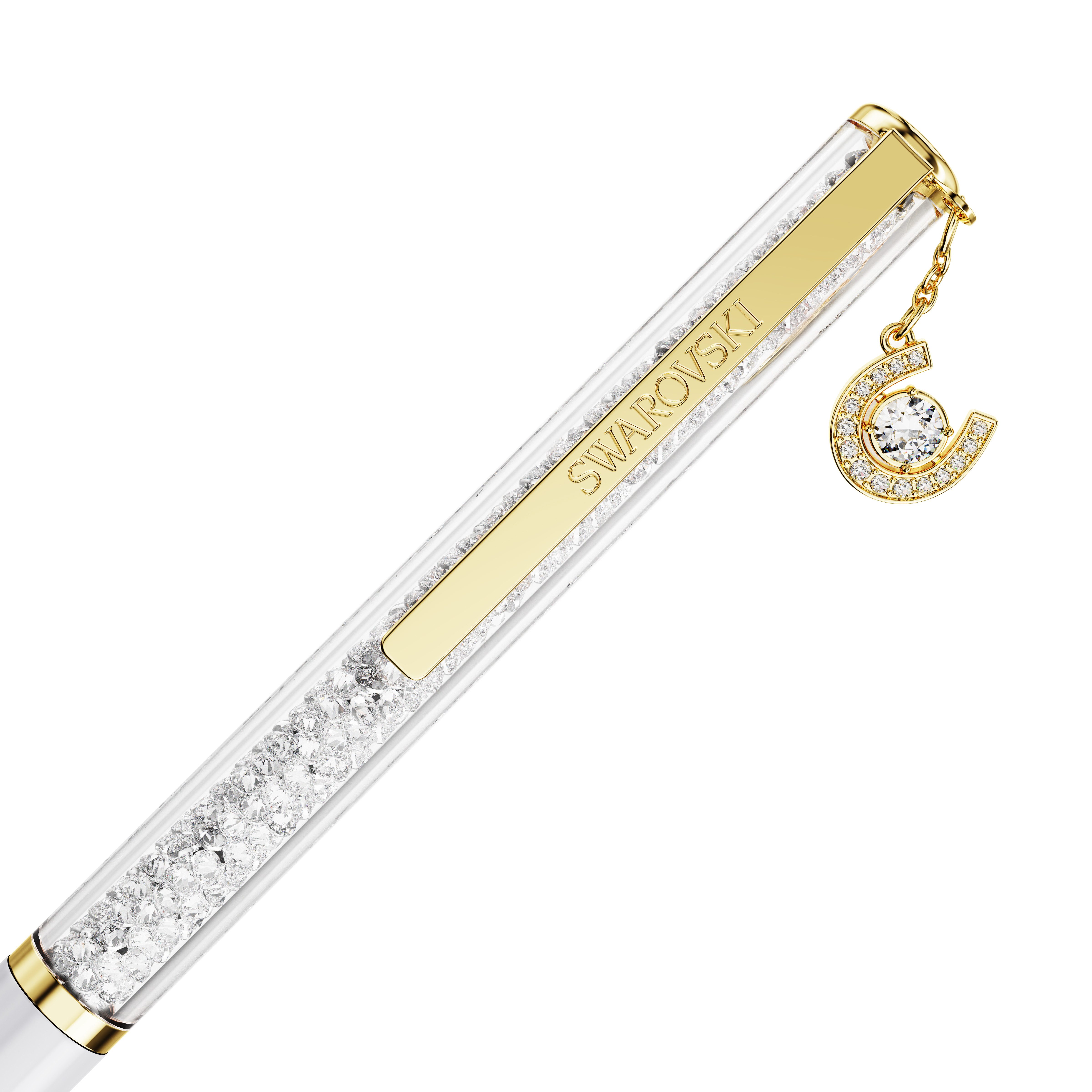 Swarovski Drehkugelschreiber Schreibgerät Geschenk CRYSTALLINE mit Hufeisen-Charm, mit Swarovski® Kristallen