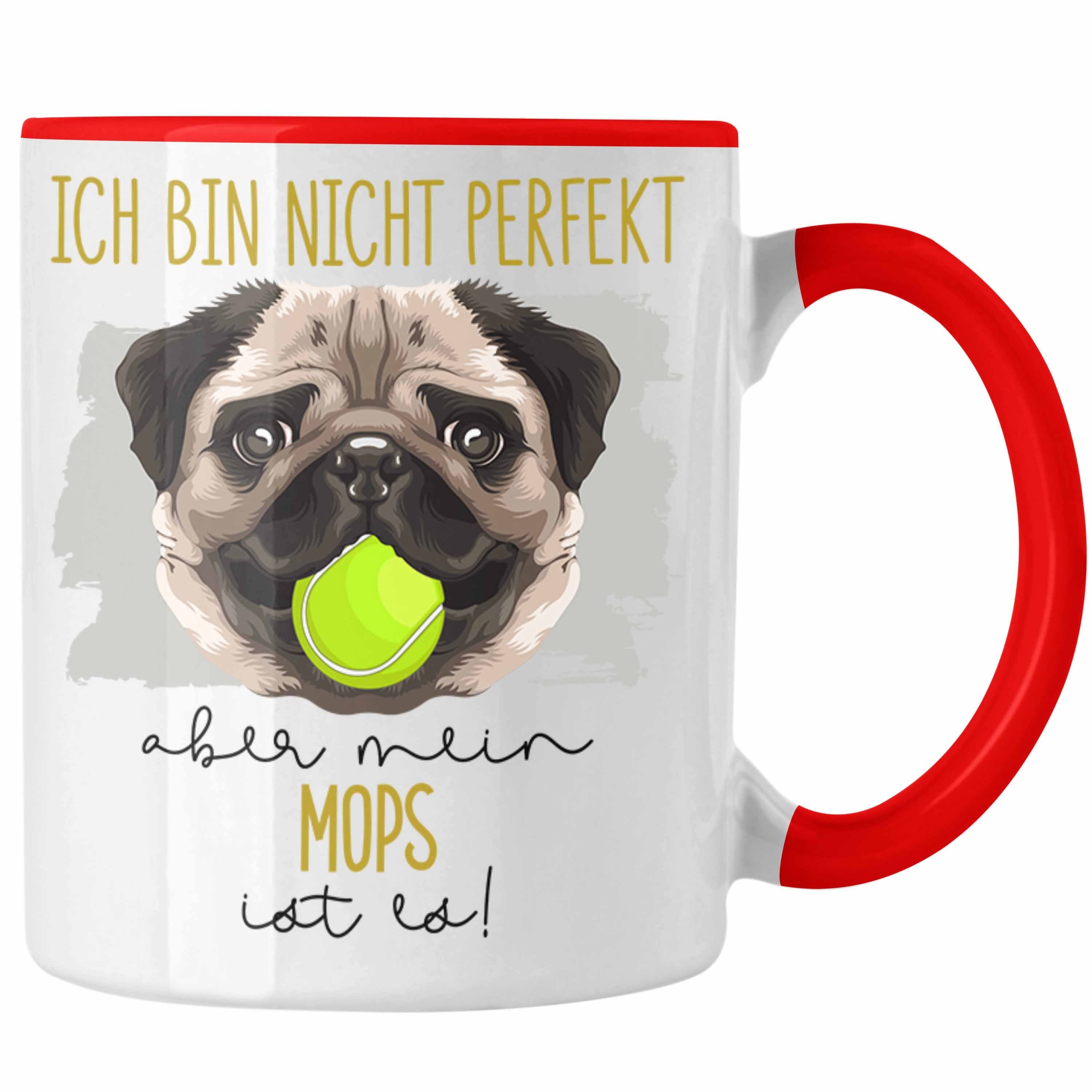 Trendation Tasse Mops Besitzer Tasse Geschenk Lustiger Spruch Geschenkidee Besitzerin I Rot