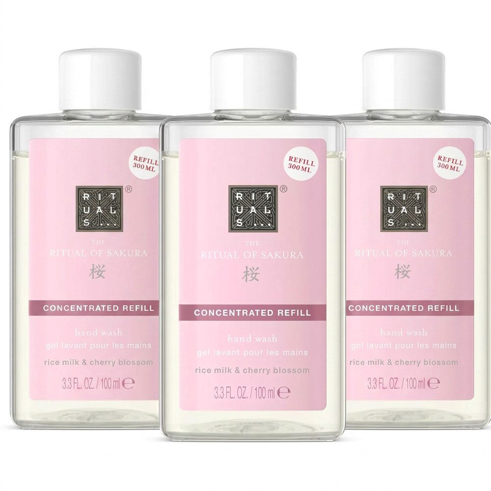 Rituals Flüssigseife Rituals The Ritual Of Sakura Hand Wash Refill 3er Set, 1-tlg., Praktisches Vorrats- und Nachfüllset