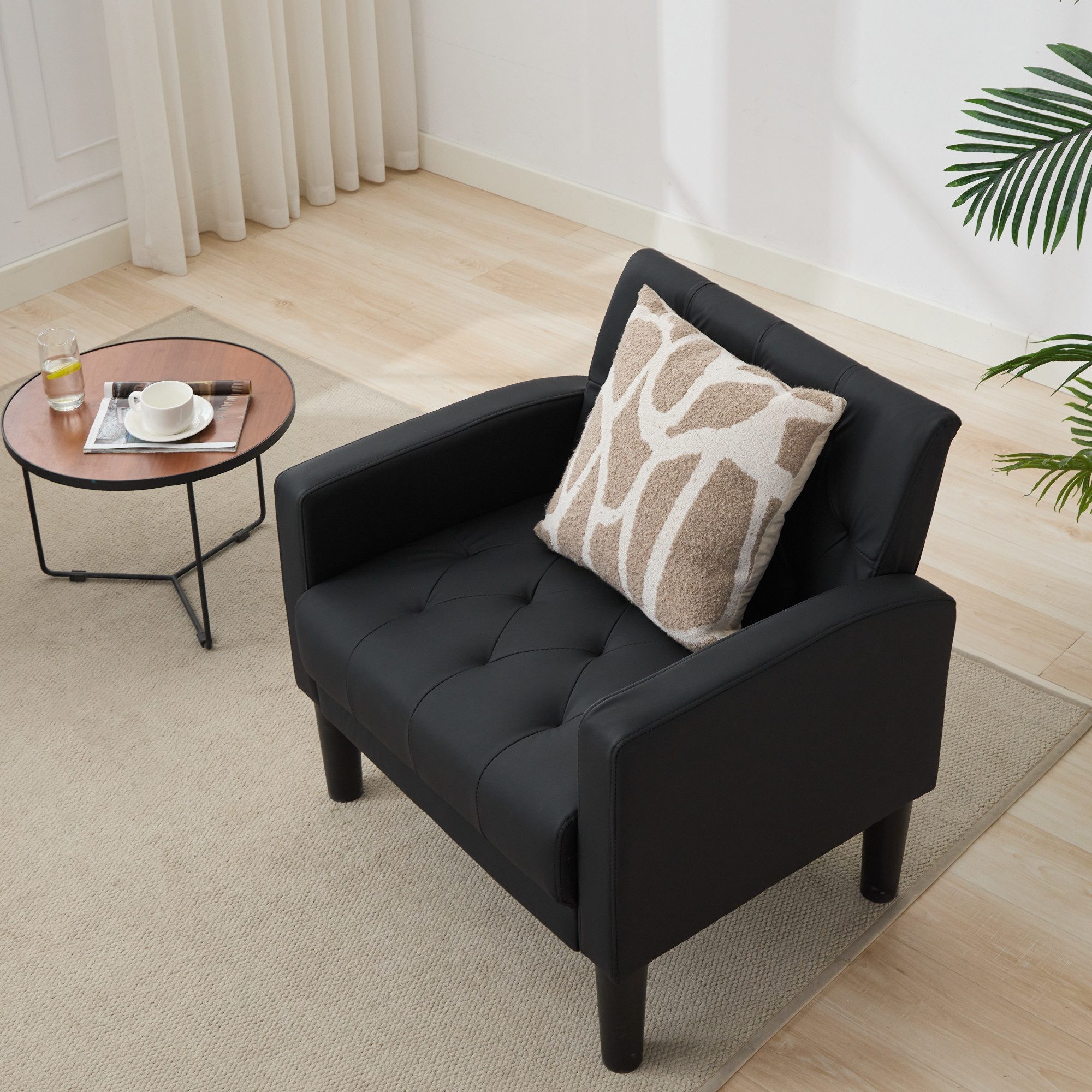 GRAVFORCE Ohrensessel Polstersessel Modern Loungesessel Wohnzimmer (1-St), Stoff bis 136 kg