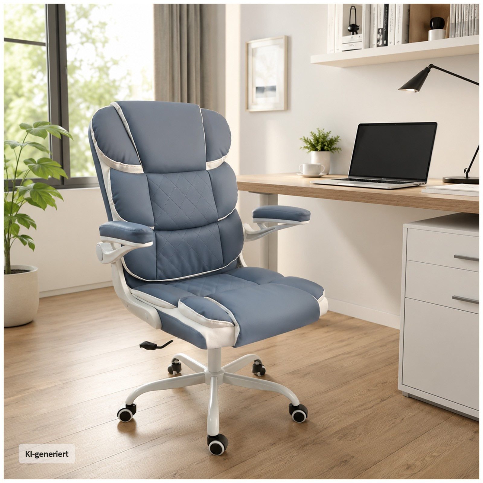 HTI-Living Schreibtischstuhl Schreibtischstuhl drehbar mit Wippfunktion Kunstleder Blau (Stück, 1 St)