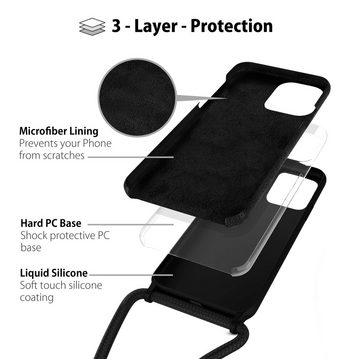 MyGadget Handyhülle Handykette für Apple iPhone 11, Gummiert 3 Layer Struktur Schutzhülle mit Soft Inlay & Hardcase