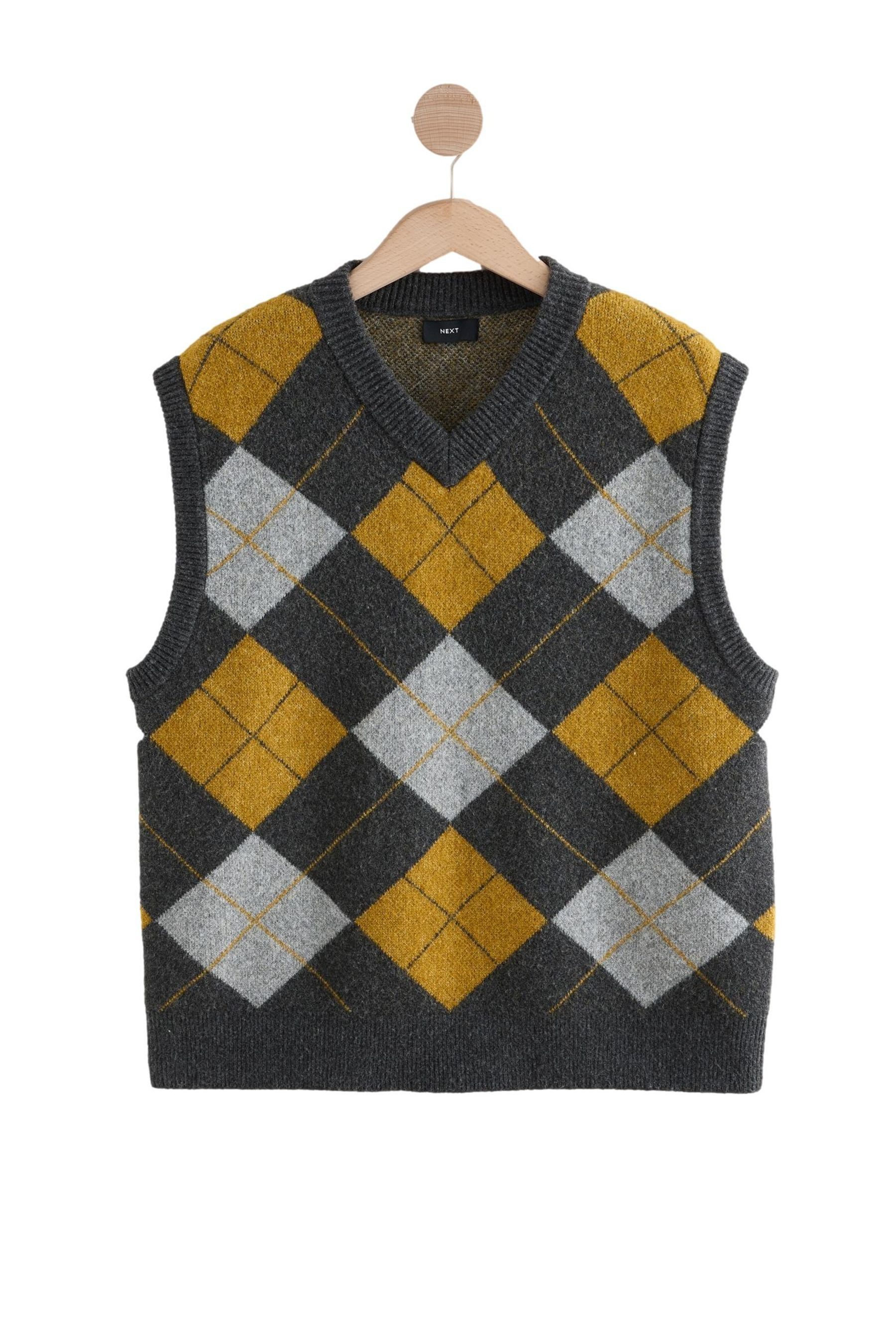 Next Trägertop Relaxed Fit Tanktop mit Argylemuster, V-Ausschnitt (1-tlg)