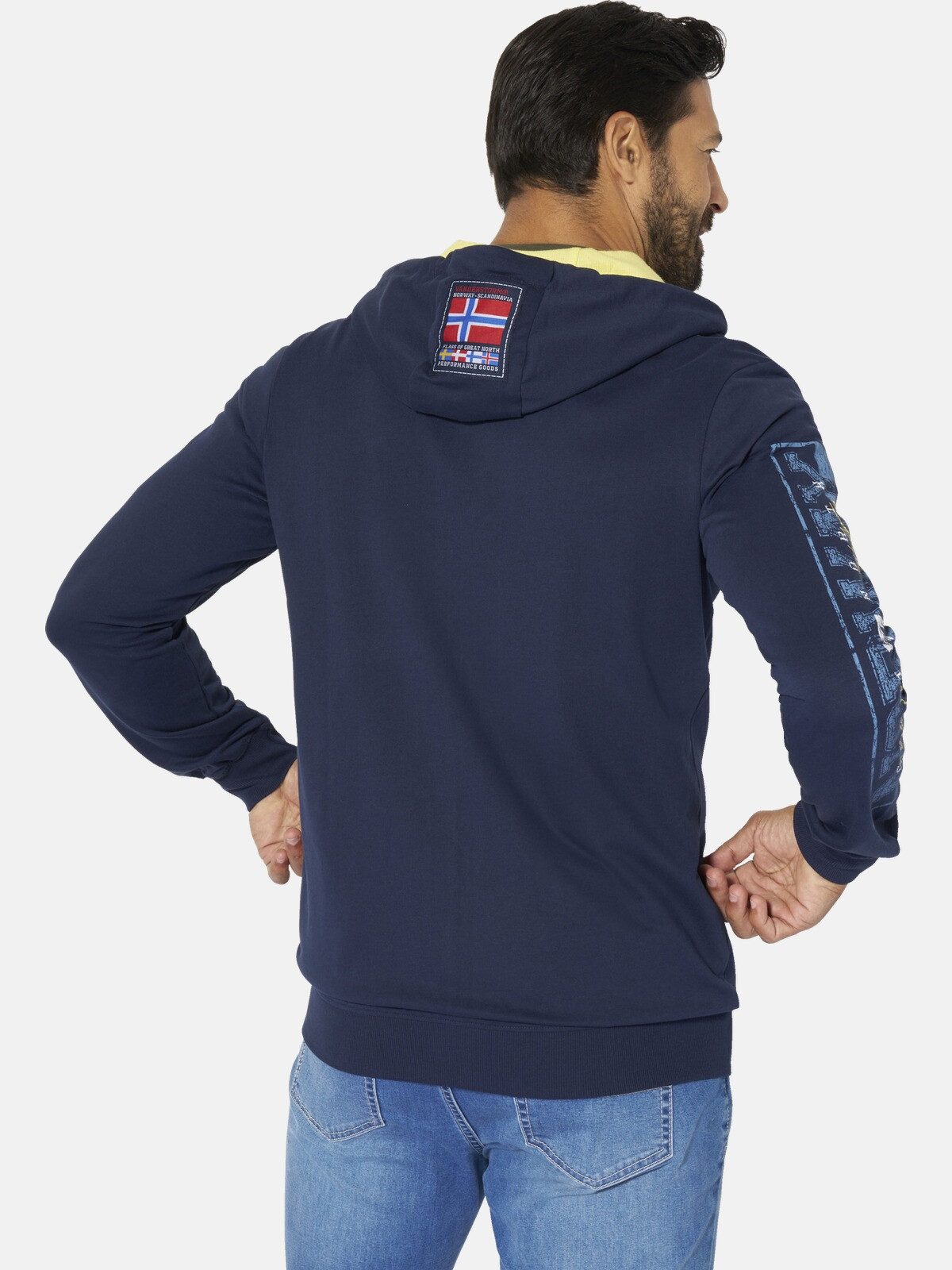 Jan Vanderstorm Kapuzensweatjacke JABBE mit Ärmelprint