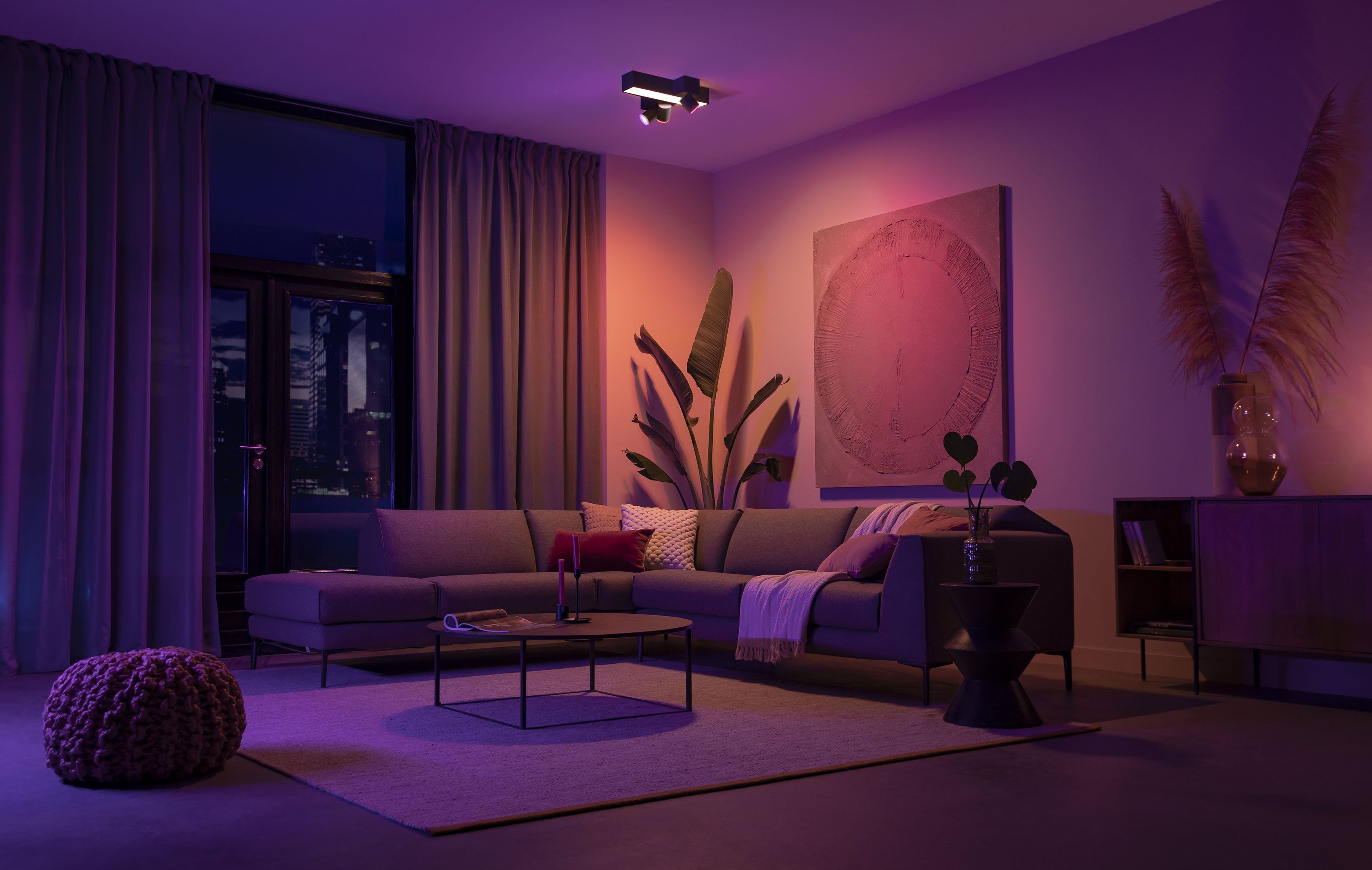 Philips Hue LED Individ. Hue Lampeneinstellungen Lampen einzeln App, der Farbwechsler, mit Deckenspot LED wechselbar, anpassbar Centris