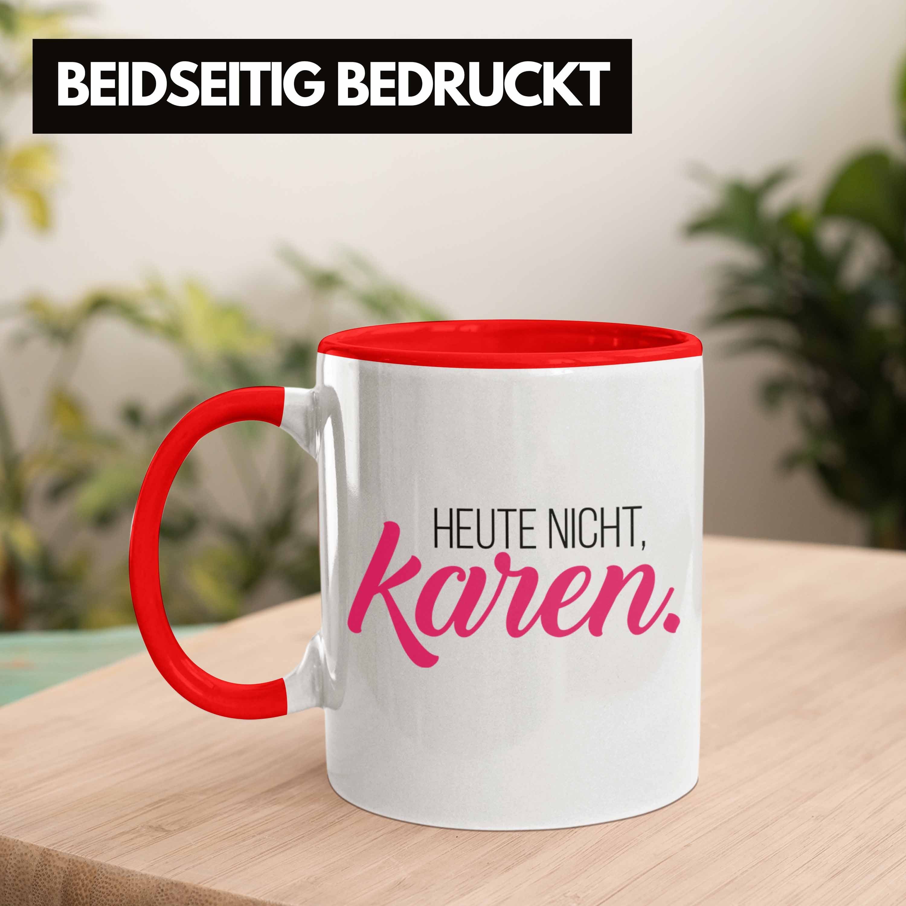 für Trendation Tasse Karen Trendation Tasse Rot - Name Geburtstag Geschenk Karen Geschenkidee -