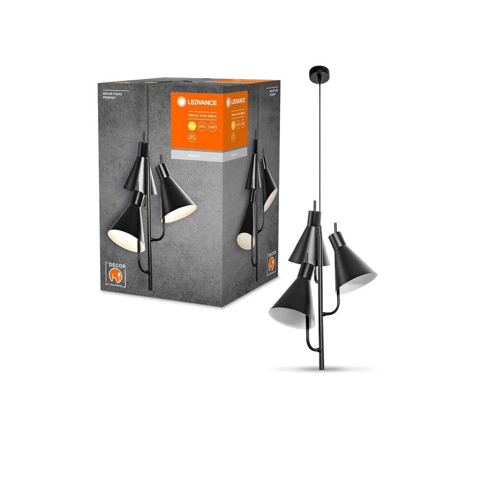 Ledvance Pendelleuchte Steel, 14W, warmweiß, 850lm, L340mm, warmweiß