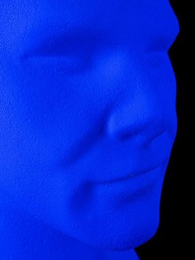 PSYWORK Dekofigur Schwarzlicht Deko Kopf "Glowhead" Blau, UV-aktiv, leuchtet unter Schwarzlicht