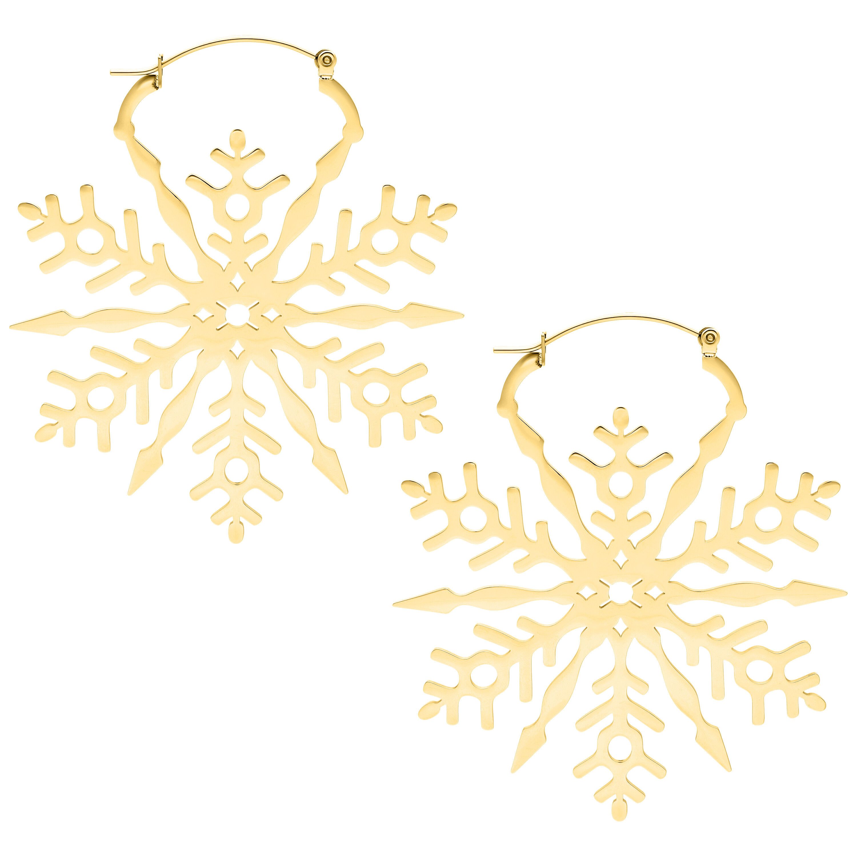 Wildcat Paar Ohrhänger Snowflake Hoops, wasserfest, langlebig, hautverträglich