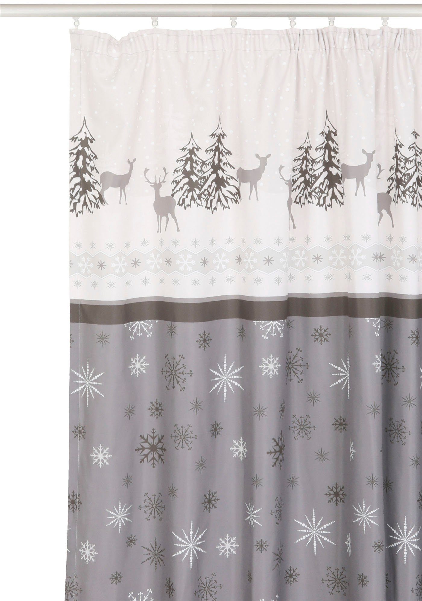 Weihnachtsdesign home, Kräuselband my mit Vorhang Microfaser Venua, blickdicht, bedruckter (1 St), Polyester, aus