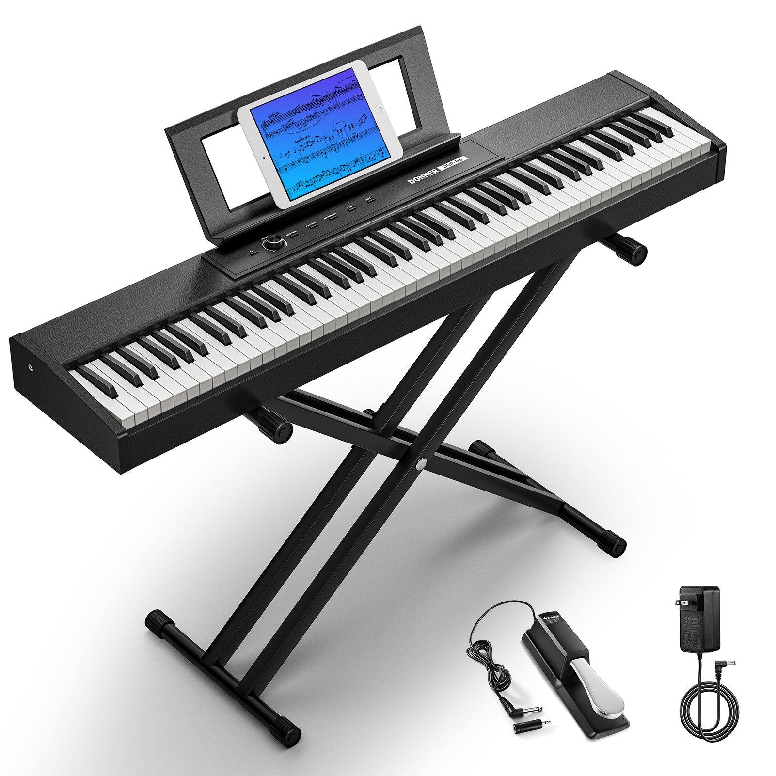 Home-Keyboard Halbgewichtet E-piano Tragbares Klavier mit X-Ständer DEP-06
