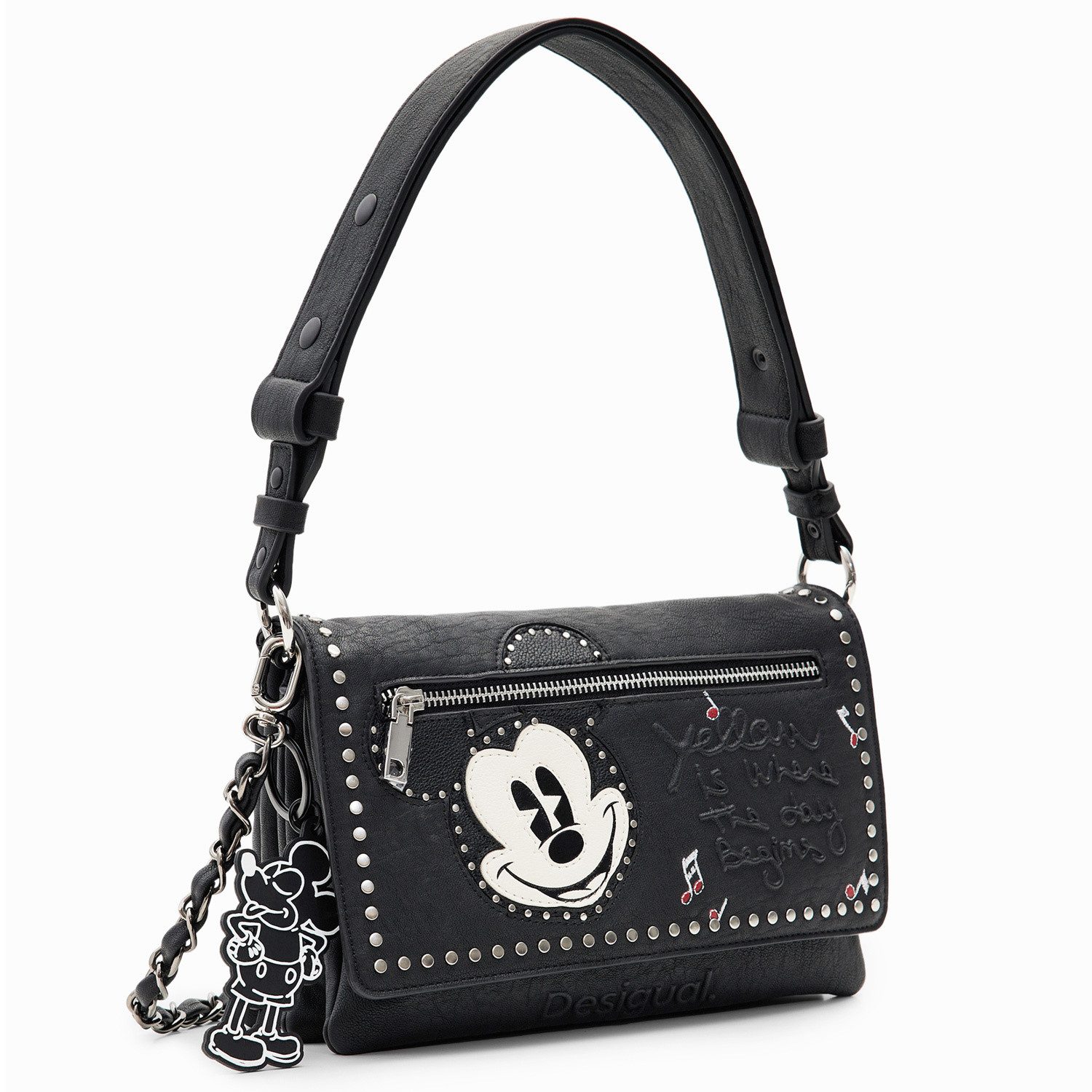 Umhängetasche Desigual Damen Schultertasche Mickey Rock Dortmund Black